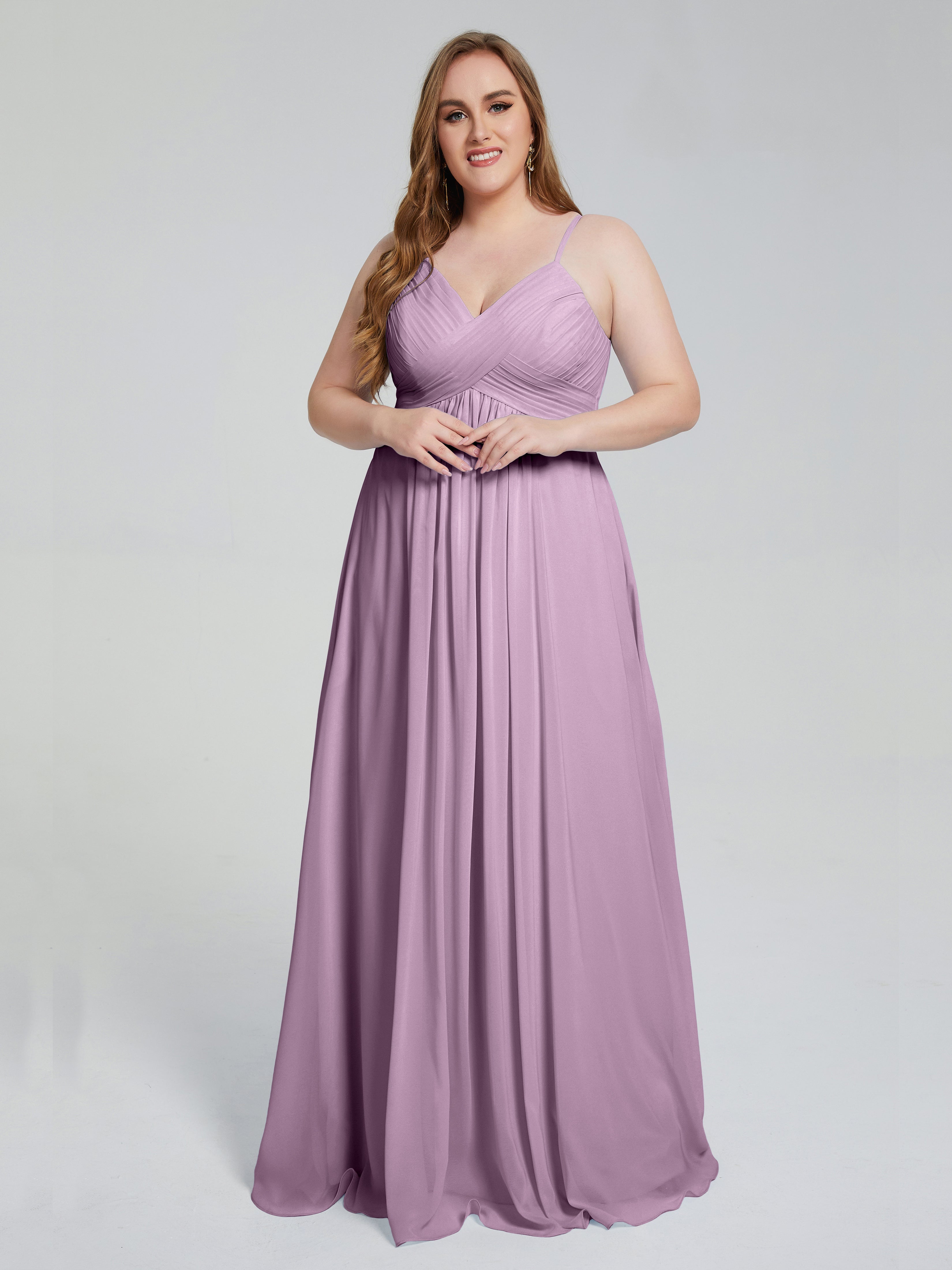 Londyn Spaghetti Straps Plus Size Long Bridesmaid Dresses