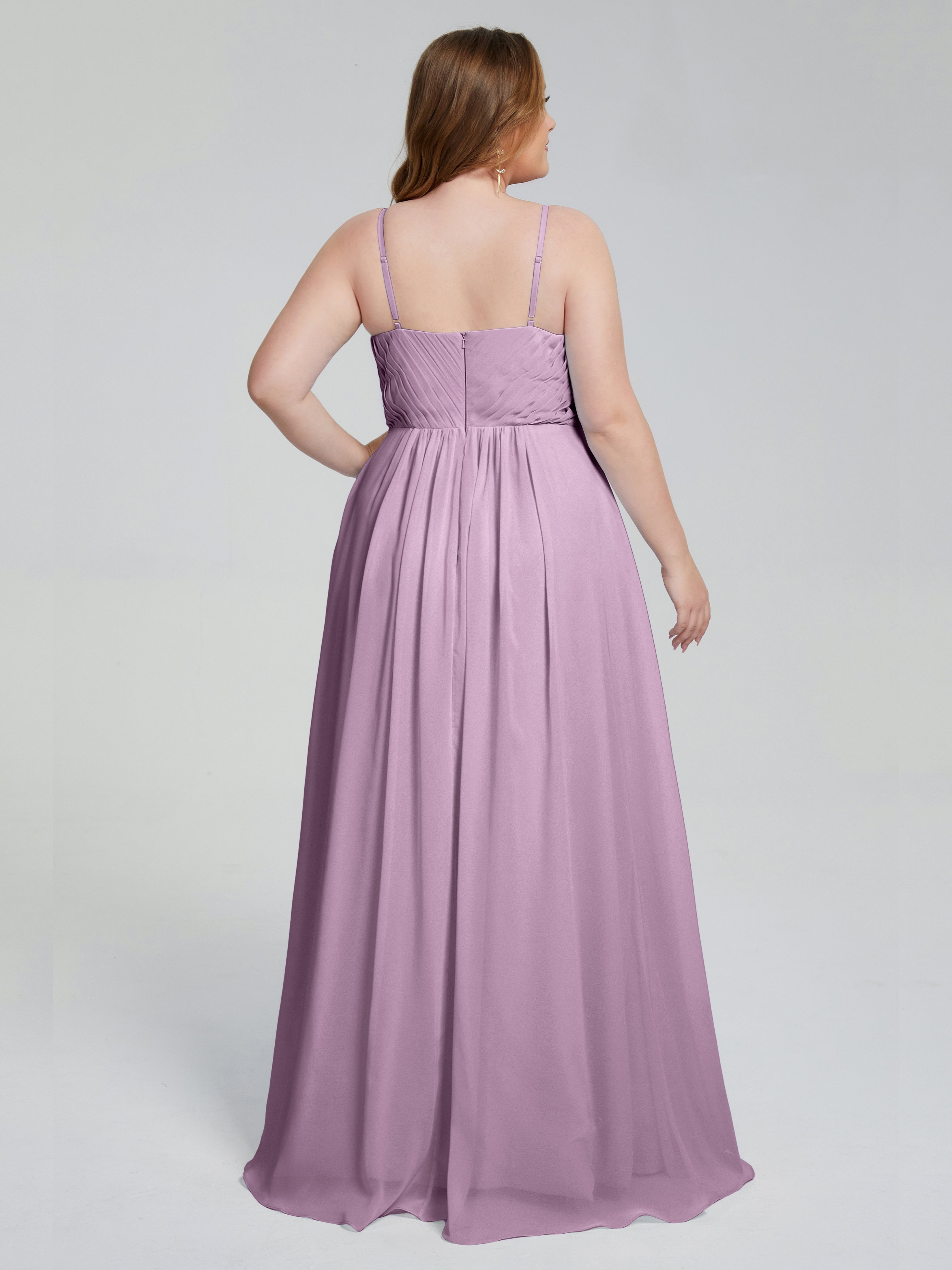 Londyn Spaghetti Straps Plus Size Long Bridesmaid Dresses