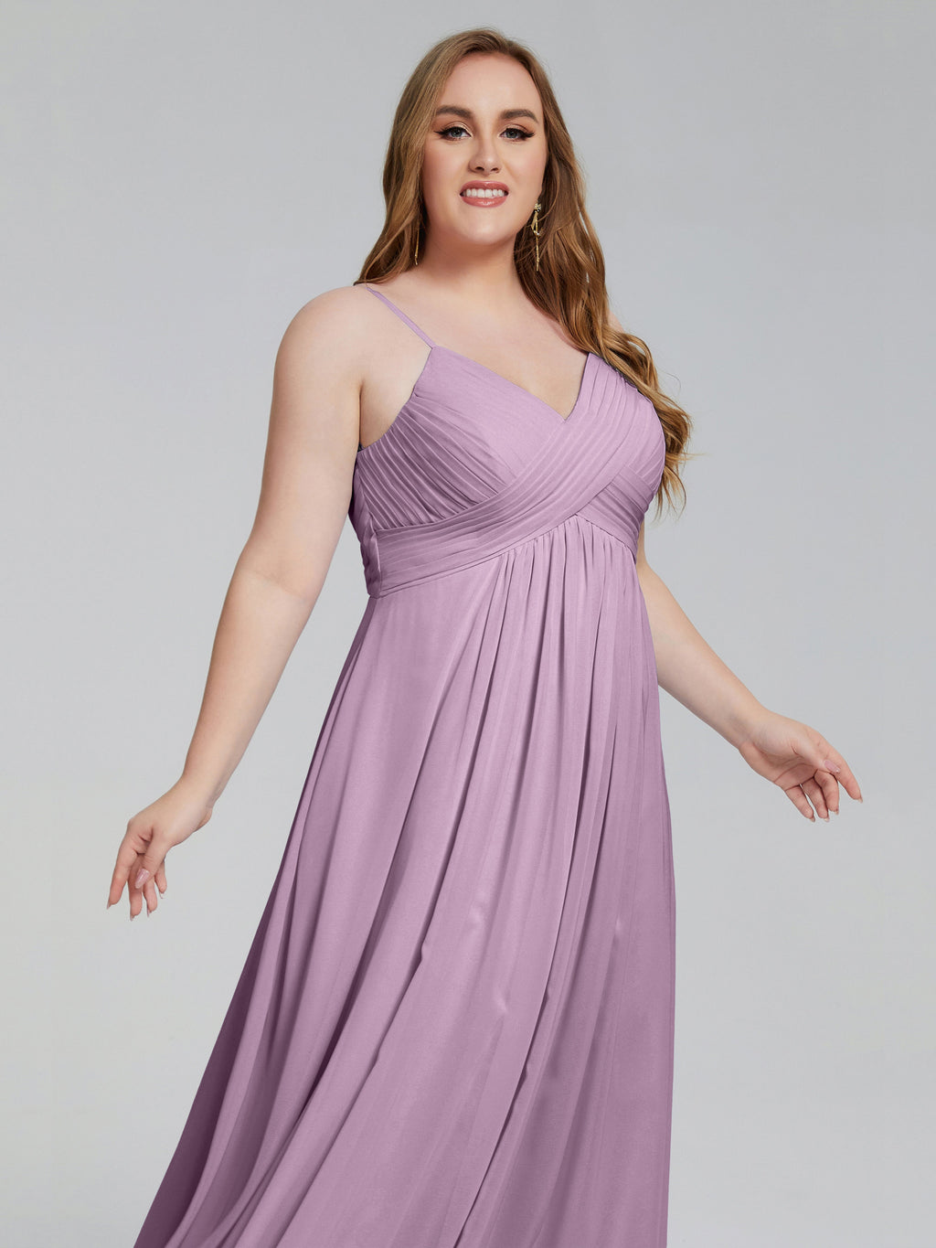 Londyn Spaghetti Straps Plus Size Long Bridesmaid Dresses