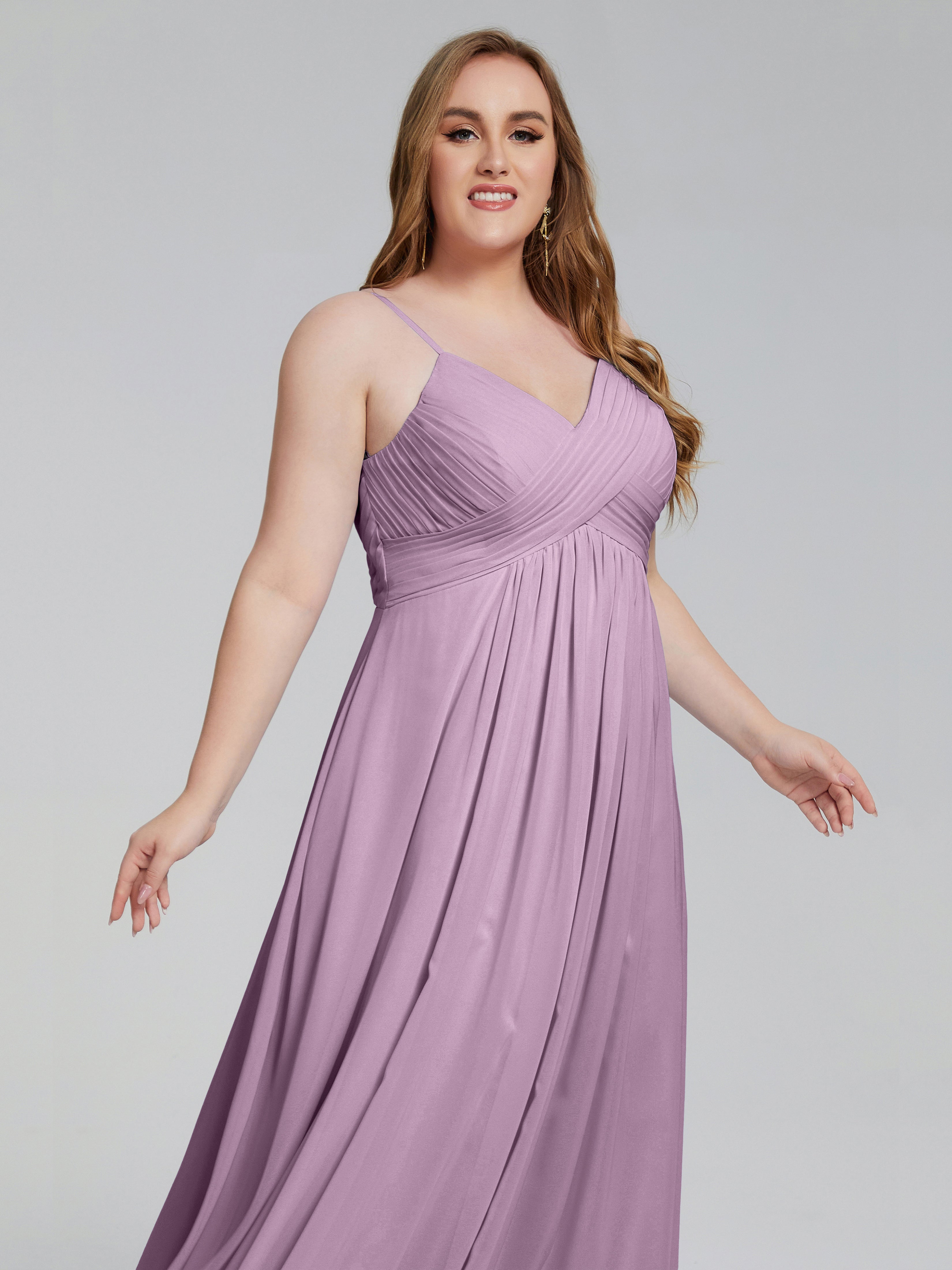 Londyn Spaghetti Straps Plus Size Long Bridesmaid Dresses