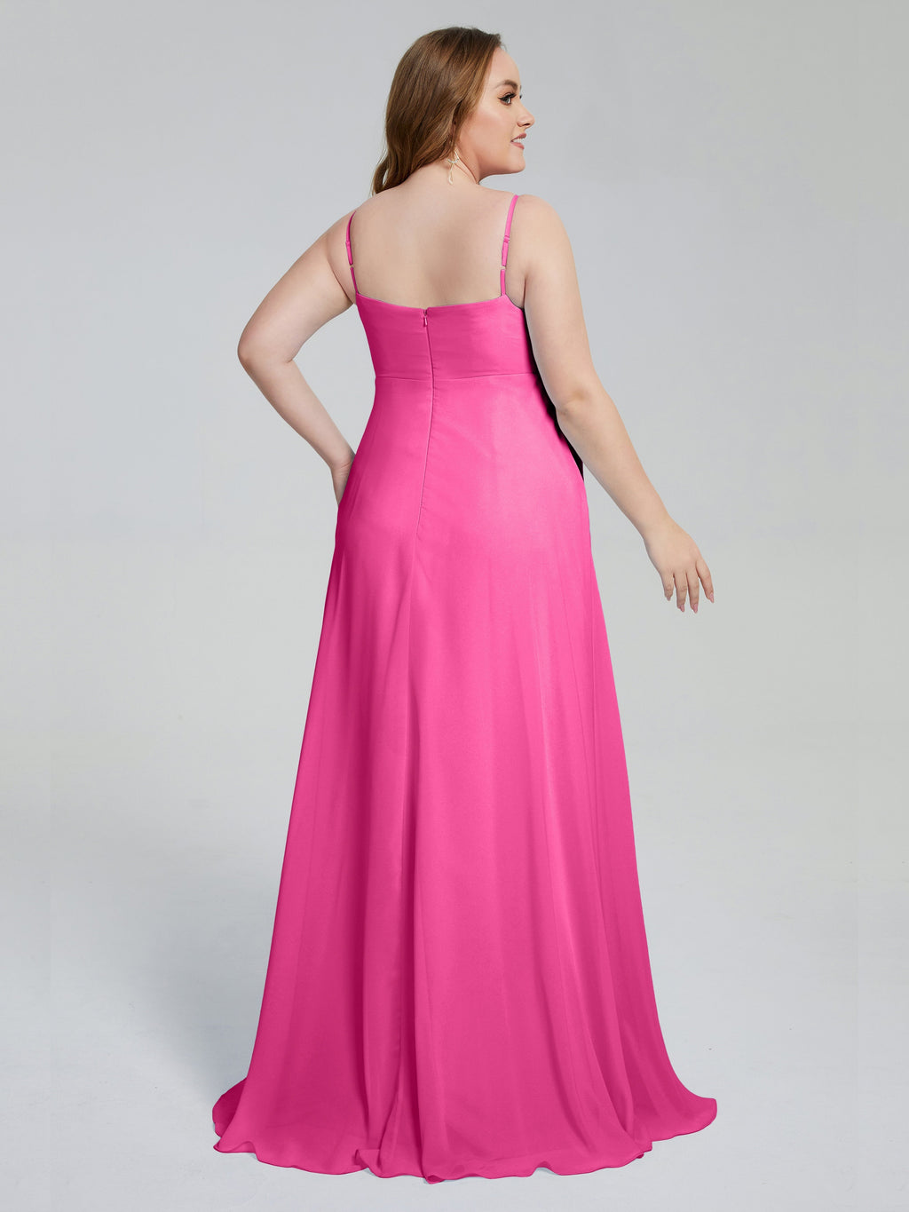Mariah Sweep Train Sleeveless Plus Size Bridesmaid Dresses