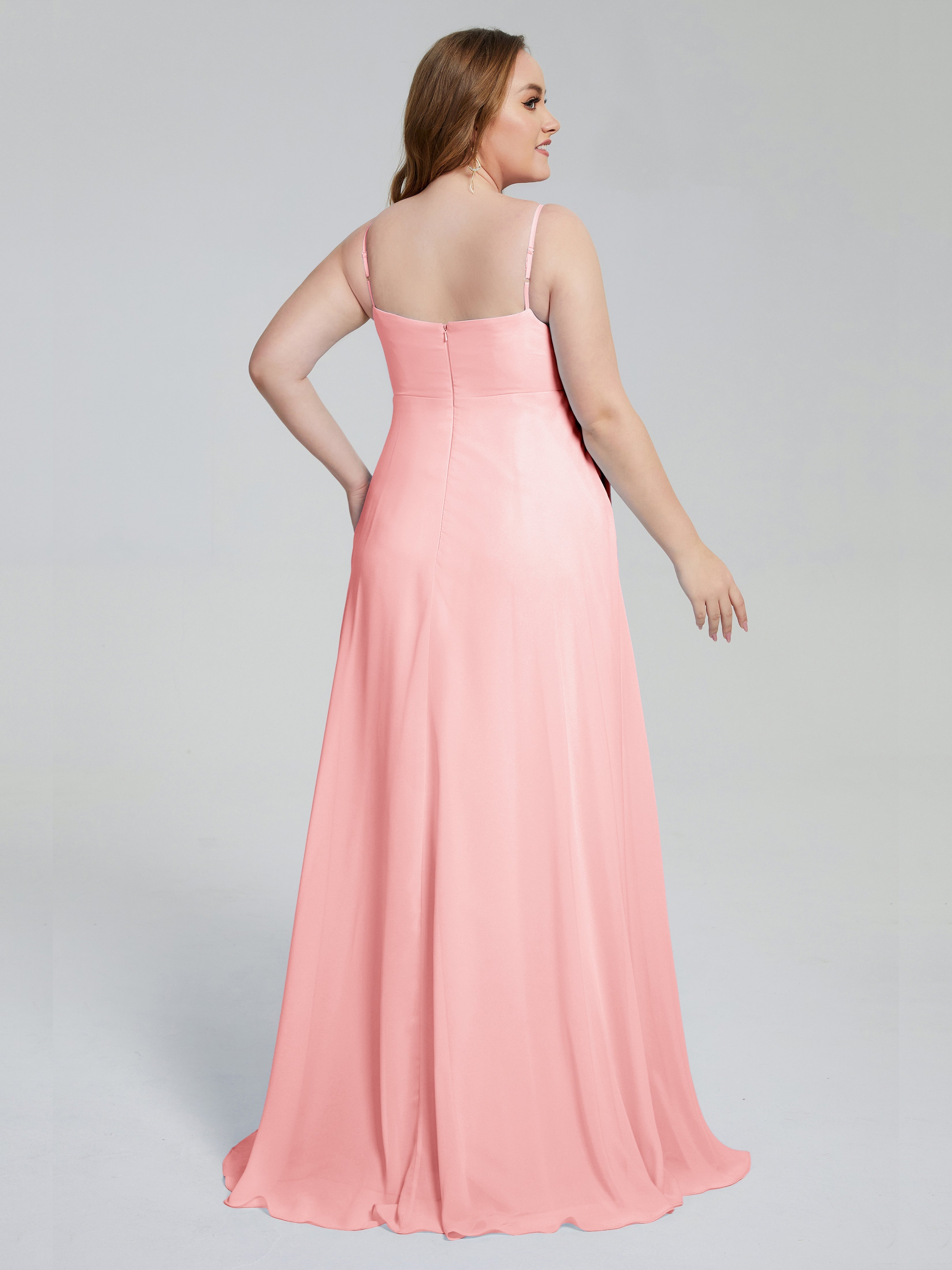 Mariah Sweep Train Sleeveless Plus Size Bridesmaid Dresses