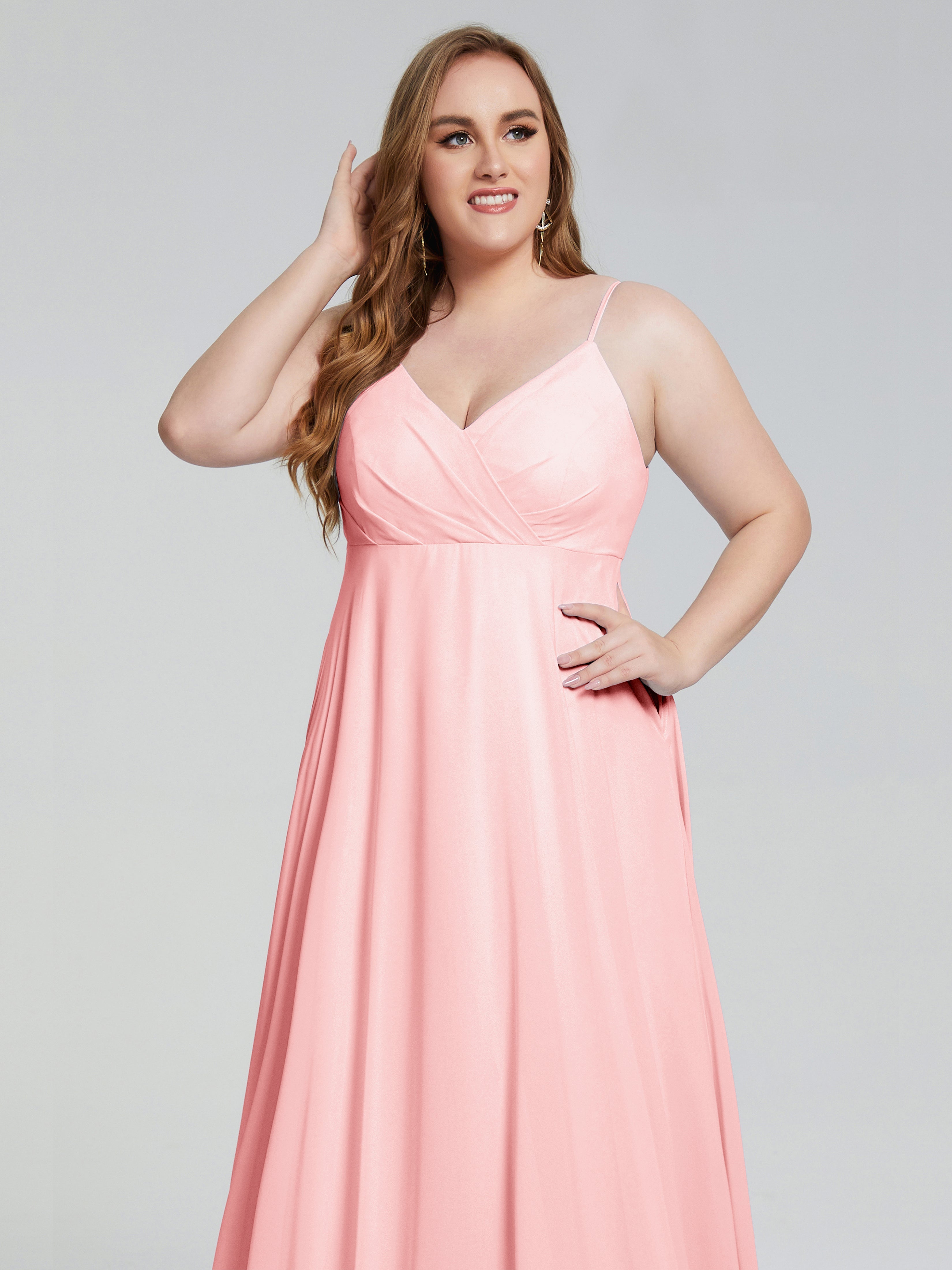 Mariah Sweep Train Sleeveless Plus Size Bridesmaid Dresses