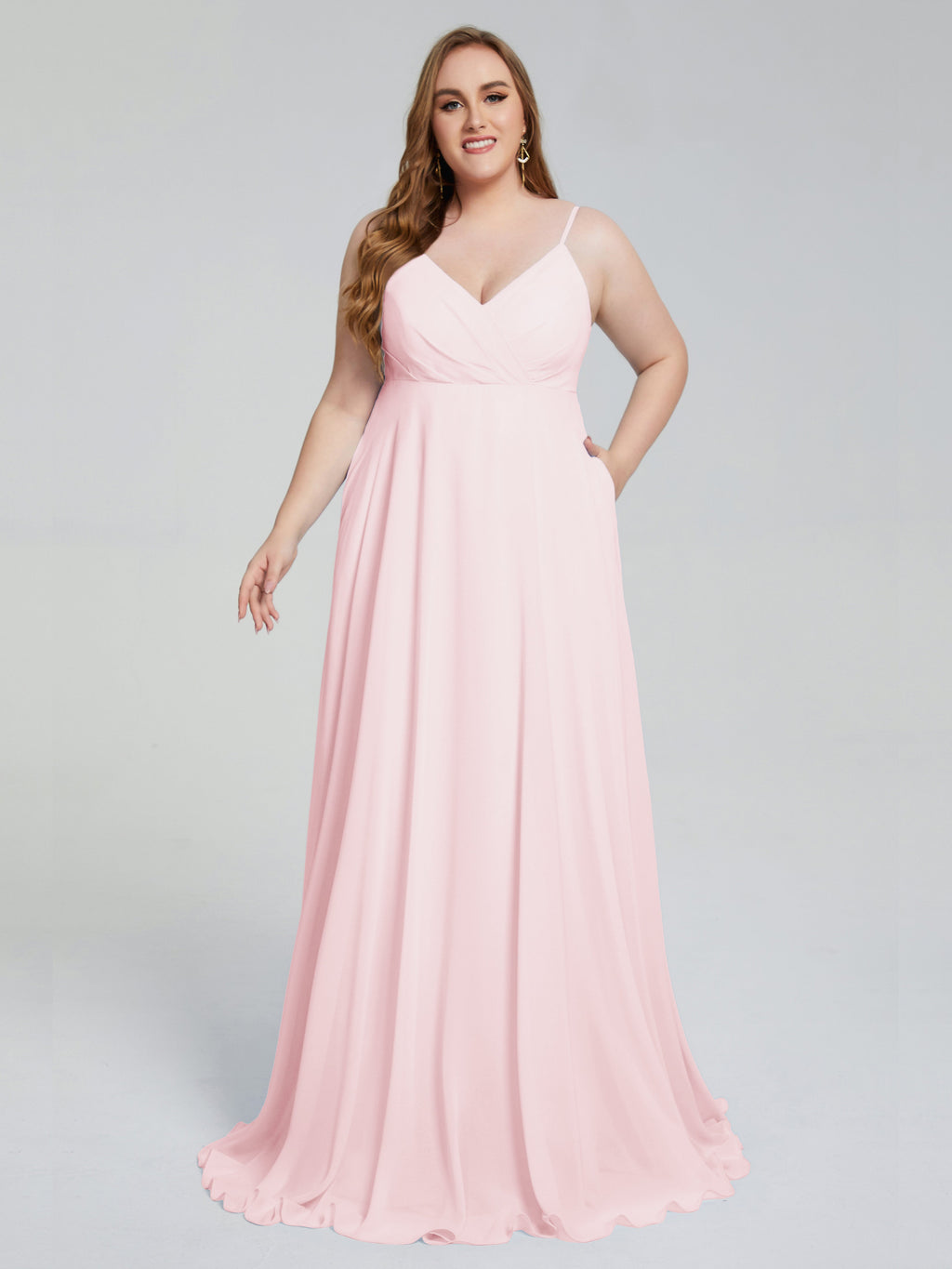 Mariah Sweep Train Sleeveless Plus Size Bridesmaid Dresses