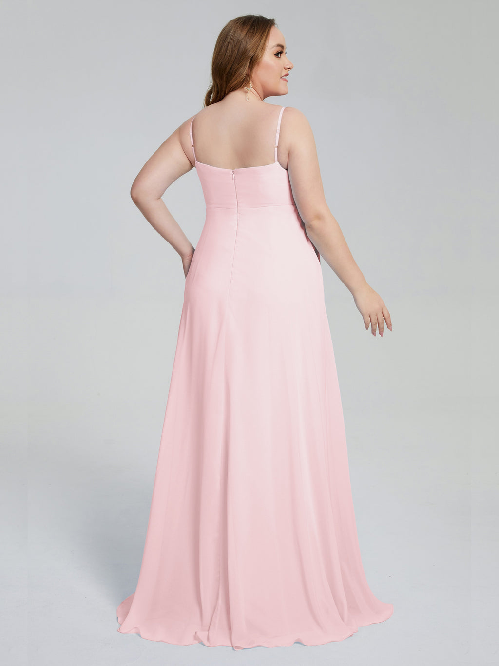 Mariah Sweep Train Sleeveless Plus Size Bridesmaid Dresses