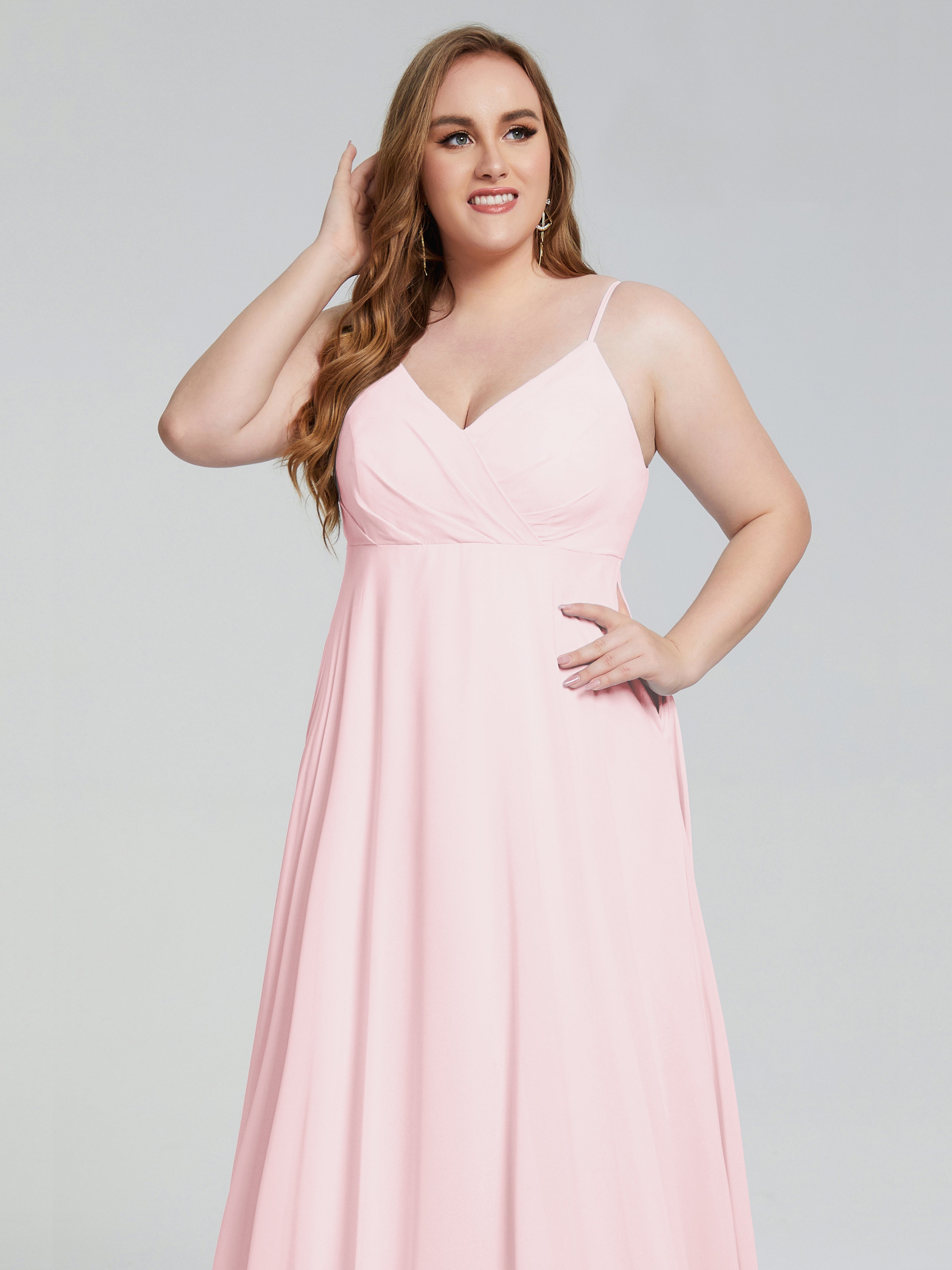 Mariah Sweep Train Sleeveless Plus Size Bridesmaid Dresses