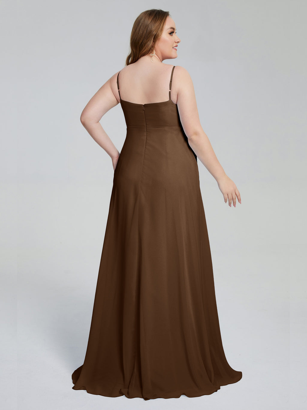Mariah Sweep Train Sleeveless Plus Size Bridesmaid Dresses