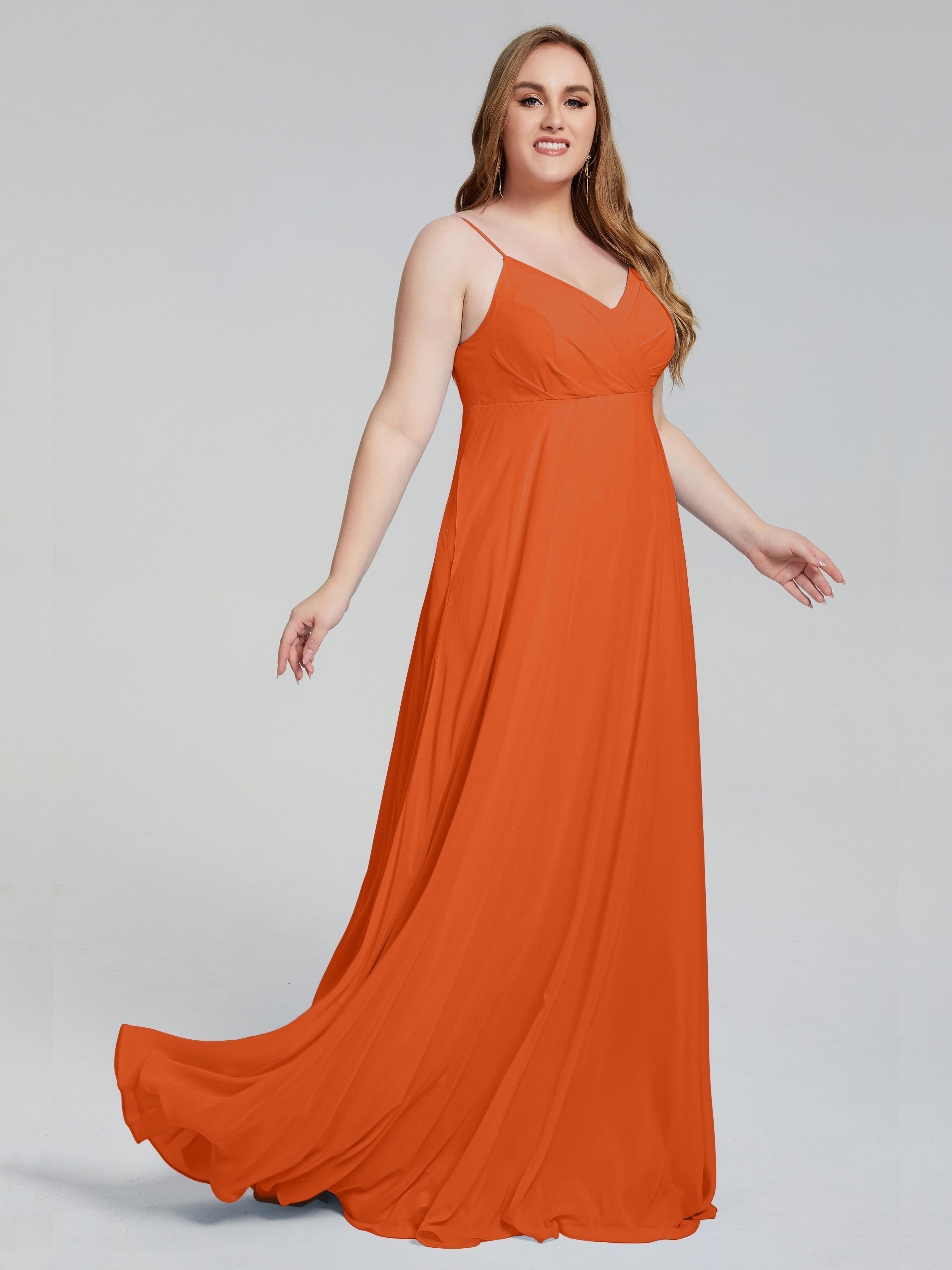 Mariah Sweep Train Sleeveless Plus Size Bridesmaid Dresses