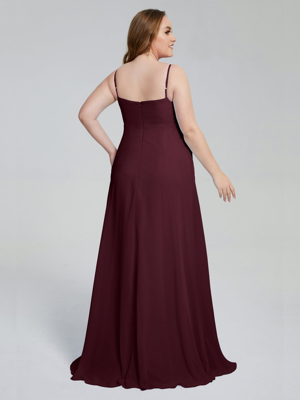 Mariah Sweep Train Sleeveless Plus Size Bridesmaid Dresses