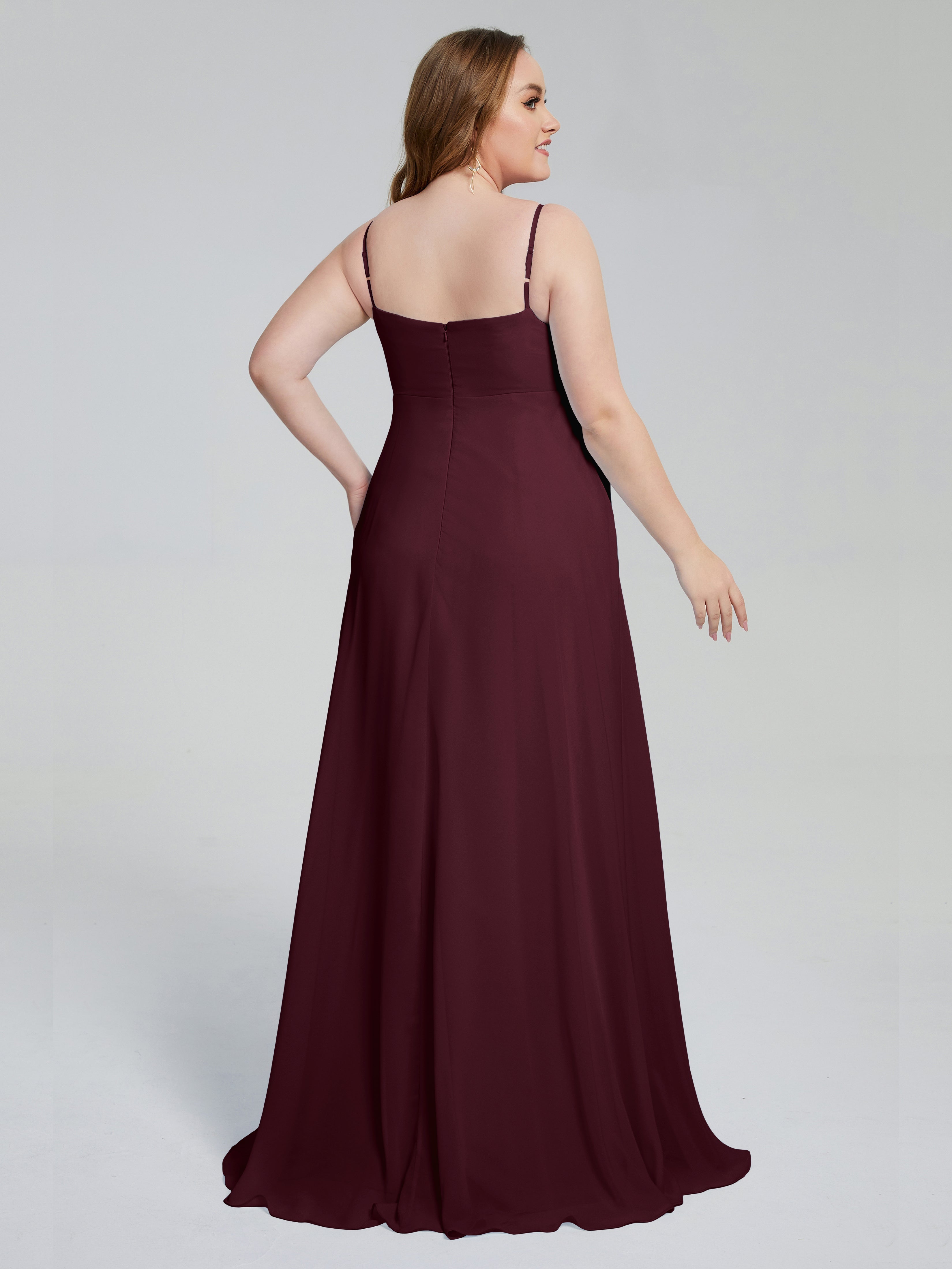 Mariah Sweep Train Sleeveless Plus Size Bridesmaid Dresses