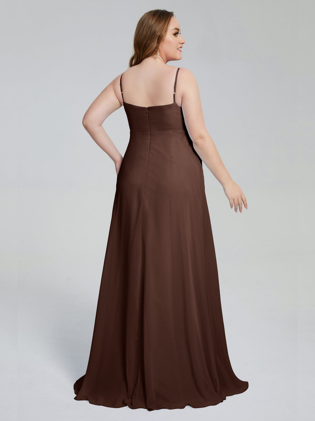Mariah Sweep Train Sleeveless Plus Size Bridesmaid Dresses
