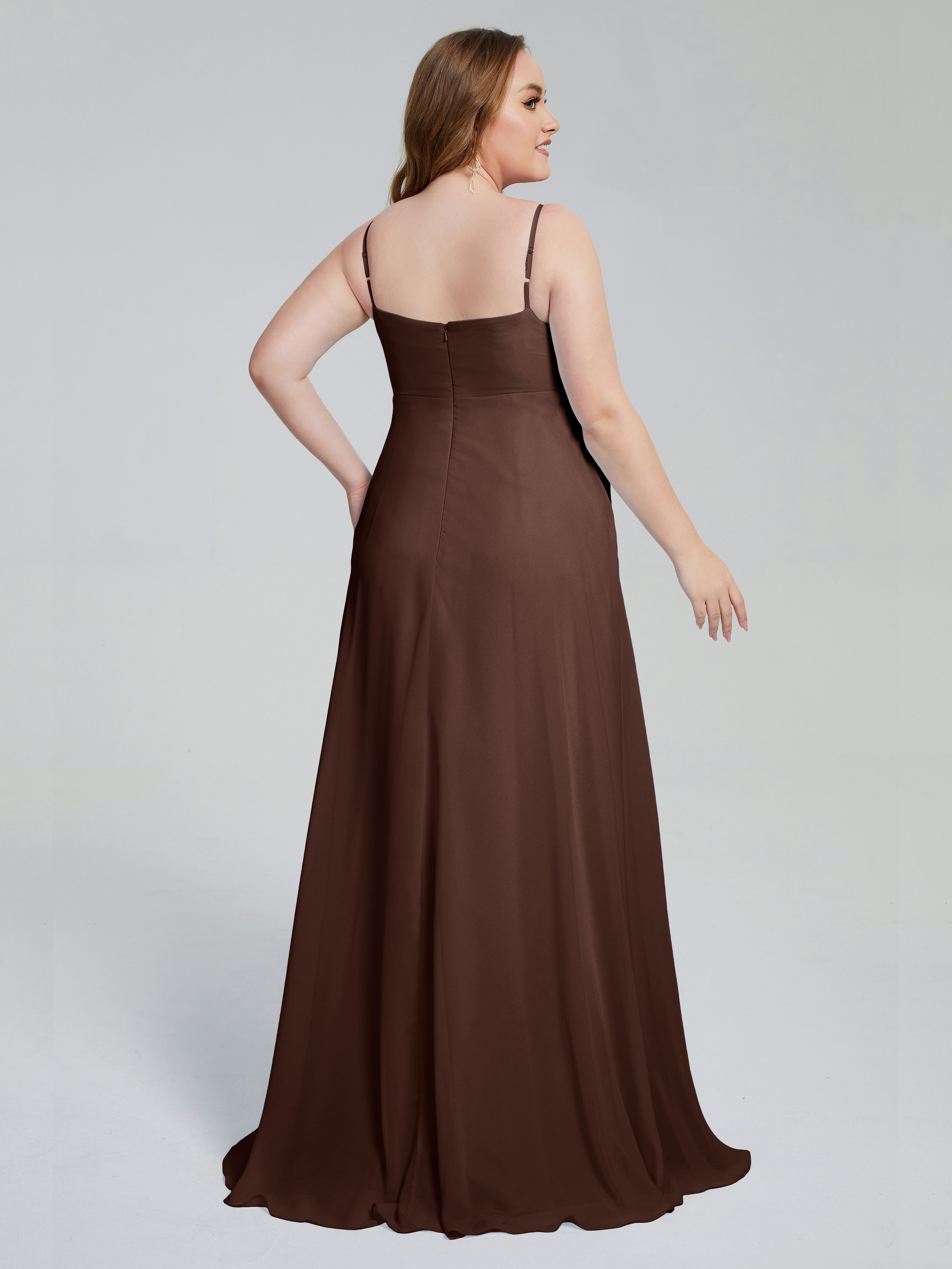 Mariah Sweep Train Sleeveless Plus Size Bridesmaid Dresses