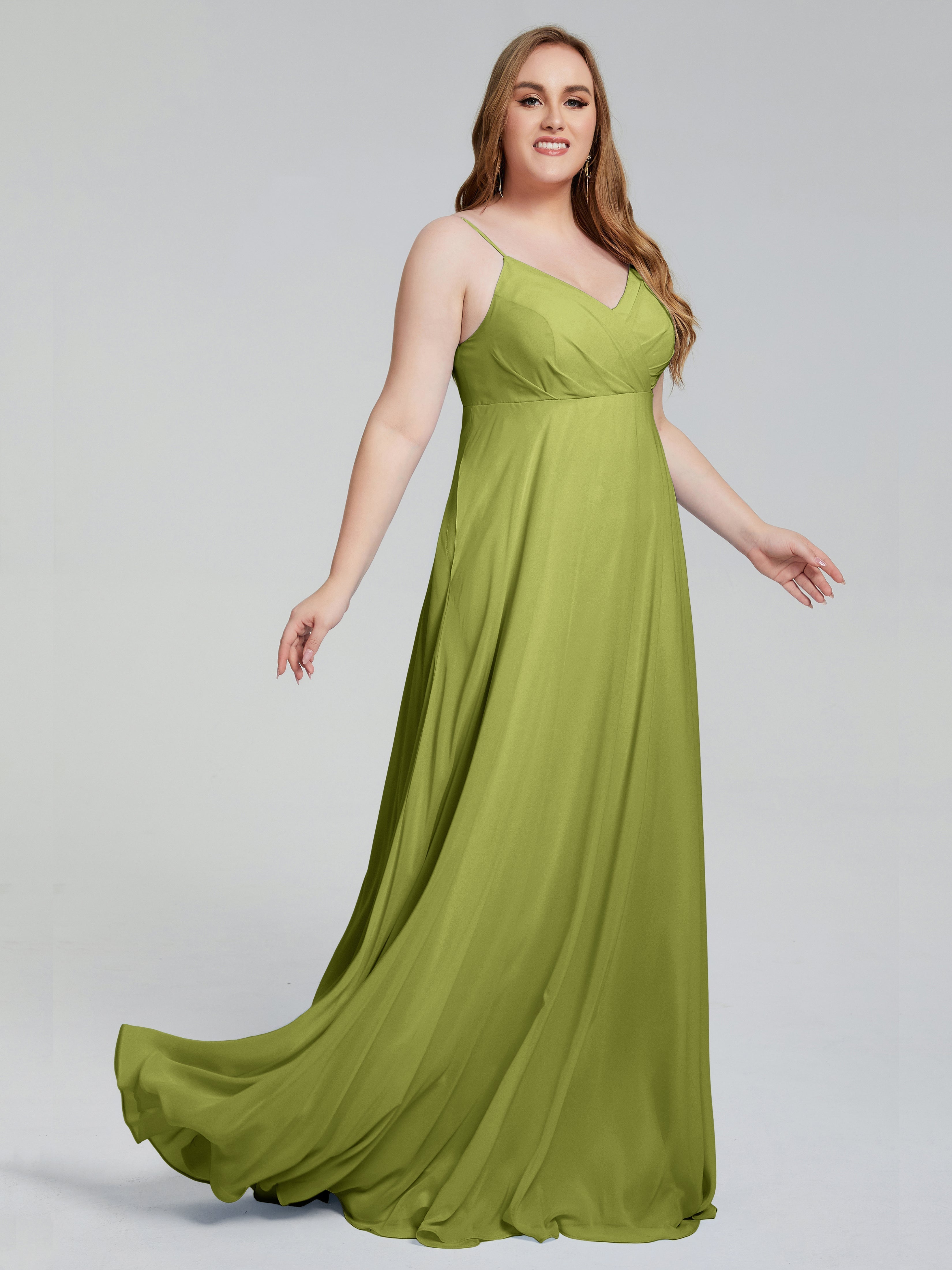 Mariah Sweep Train Sleeveless Plus Size Bridesmaid Dresses