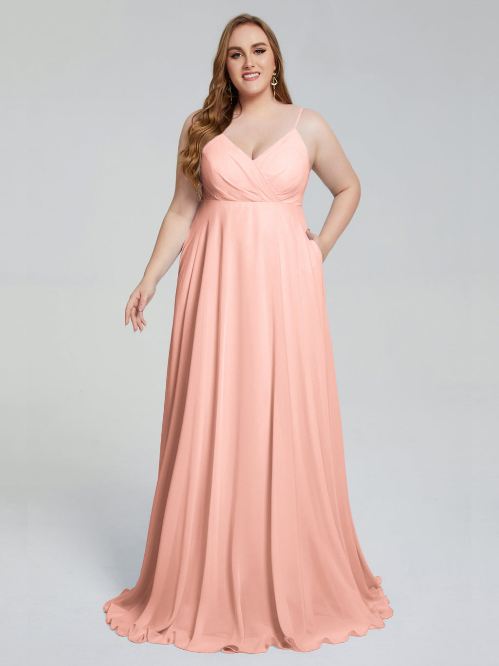 Mariah Sweep Train Sleeveless Plus Size Bridesmaid Dresses