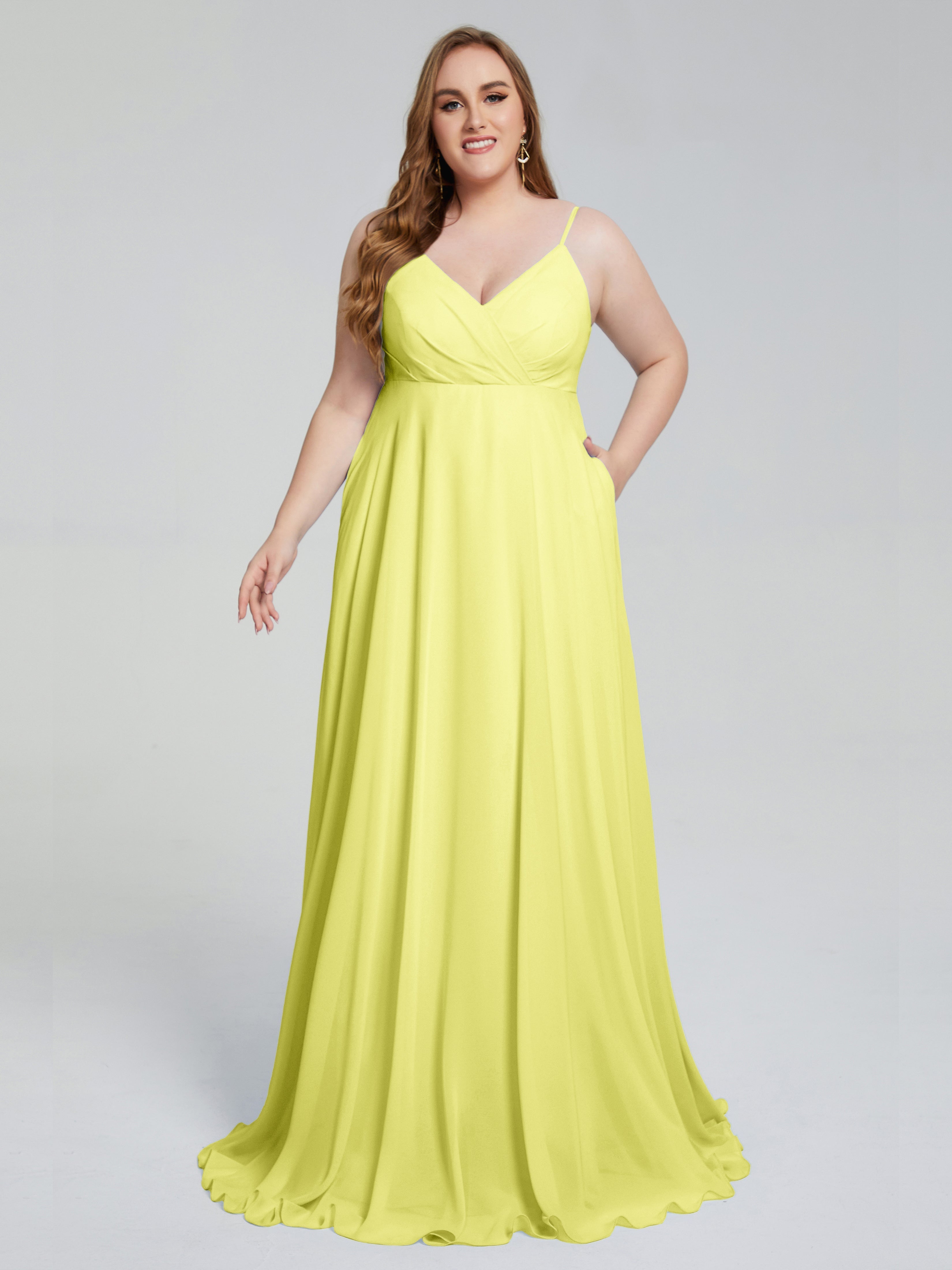 Mariah Sweep Train Sleeveless Plus Size Bridesmaid Dresses