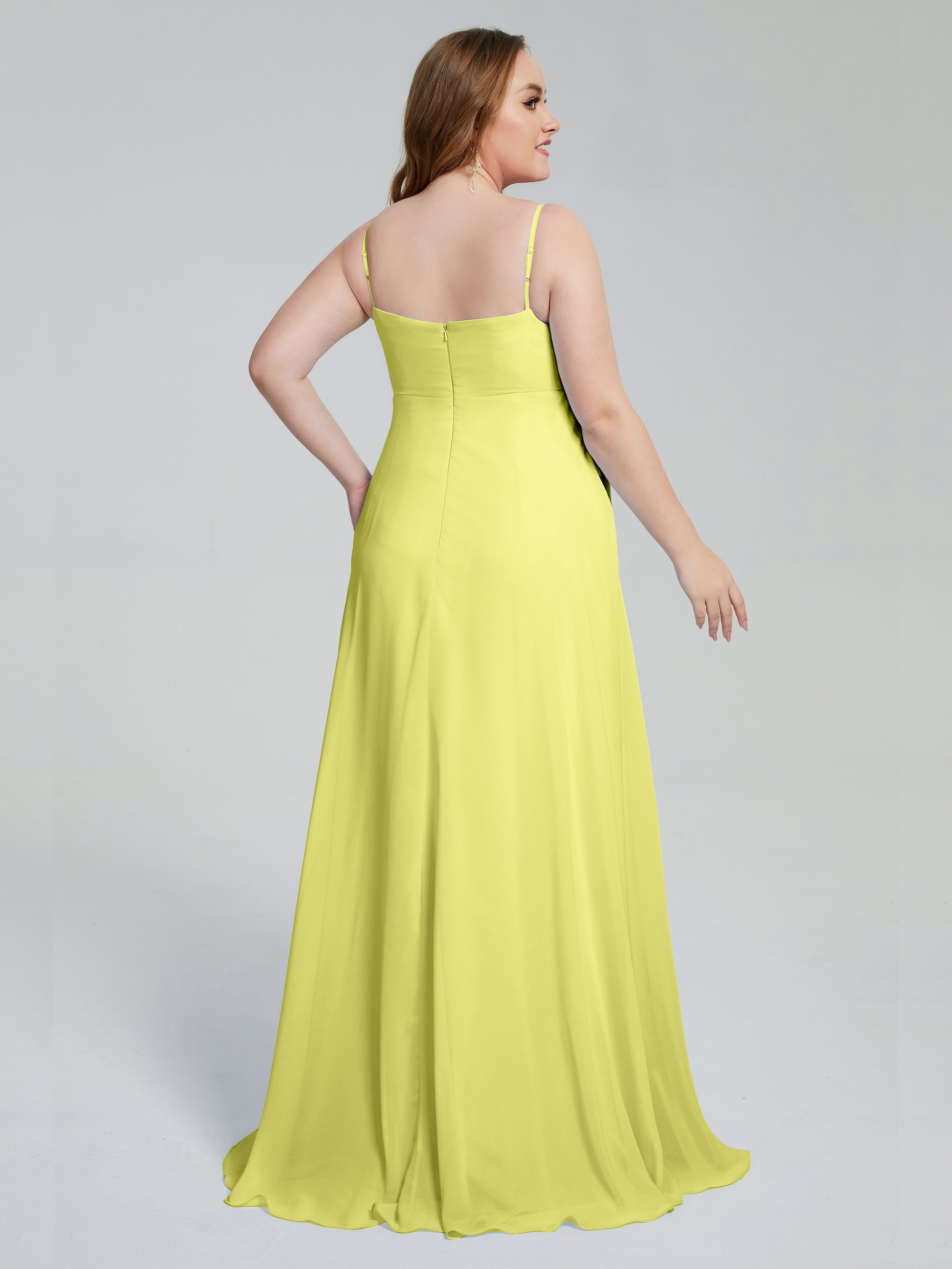 Mariah Sweep Train Sleeveless Plus Size Bridesmaid Dresses