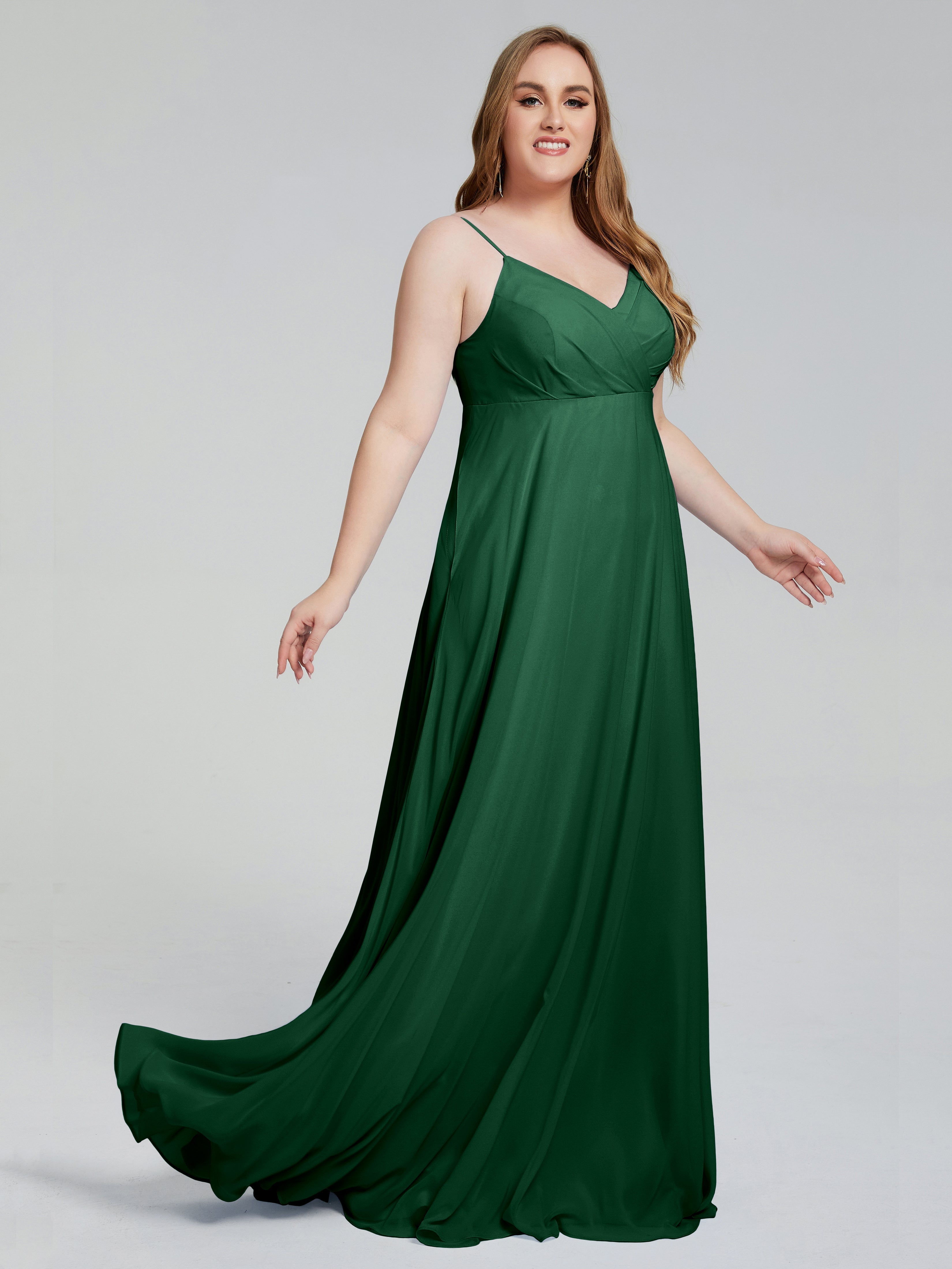 Mariah Sweep Train Sleeveless Plus Size Bridesmaid Dresses