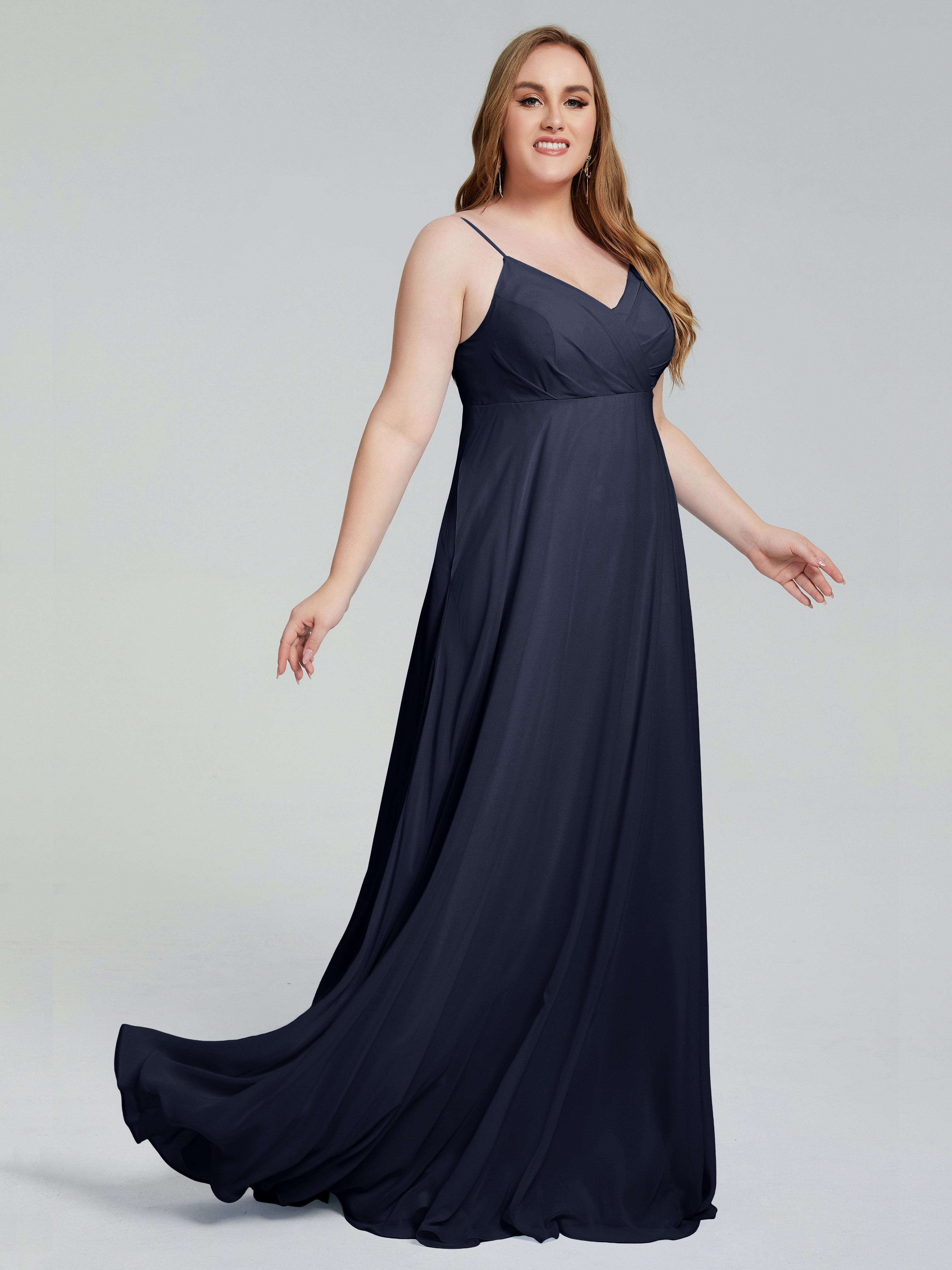 Mariah Sweep Train Sleeveless Plus Size Bridesmaid Dresses