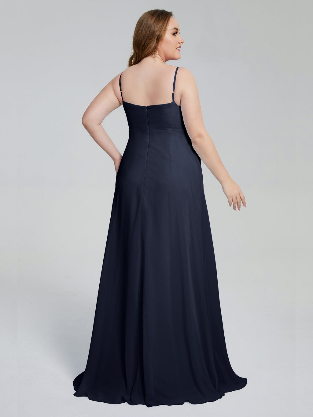 Mariah Sweep Train Sleeveless Plus Size Bridesmaid Dresses