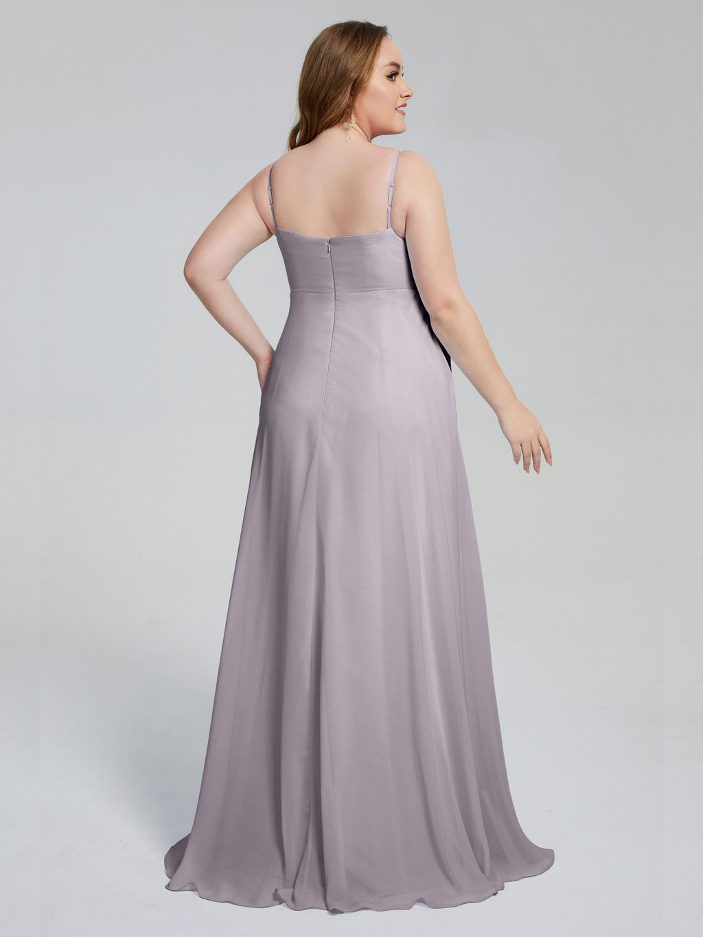 Mariah Sweep Train Sleeveless Plus Size Bridesmaid Dresses