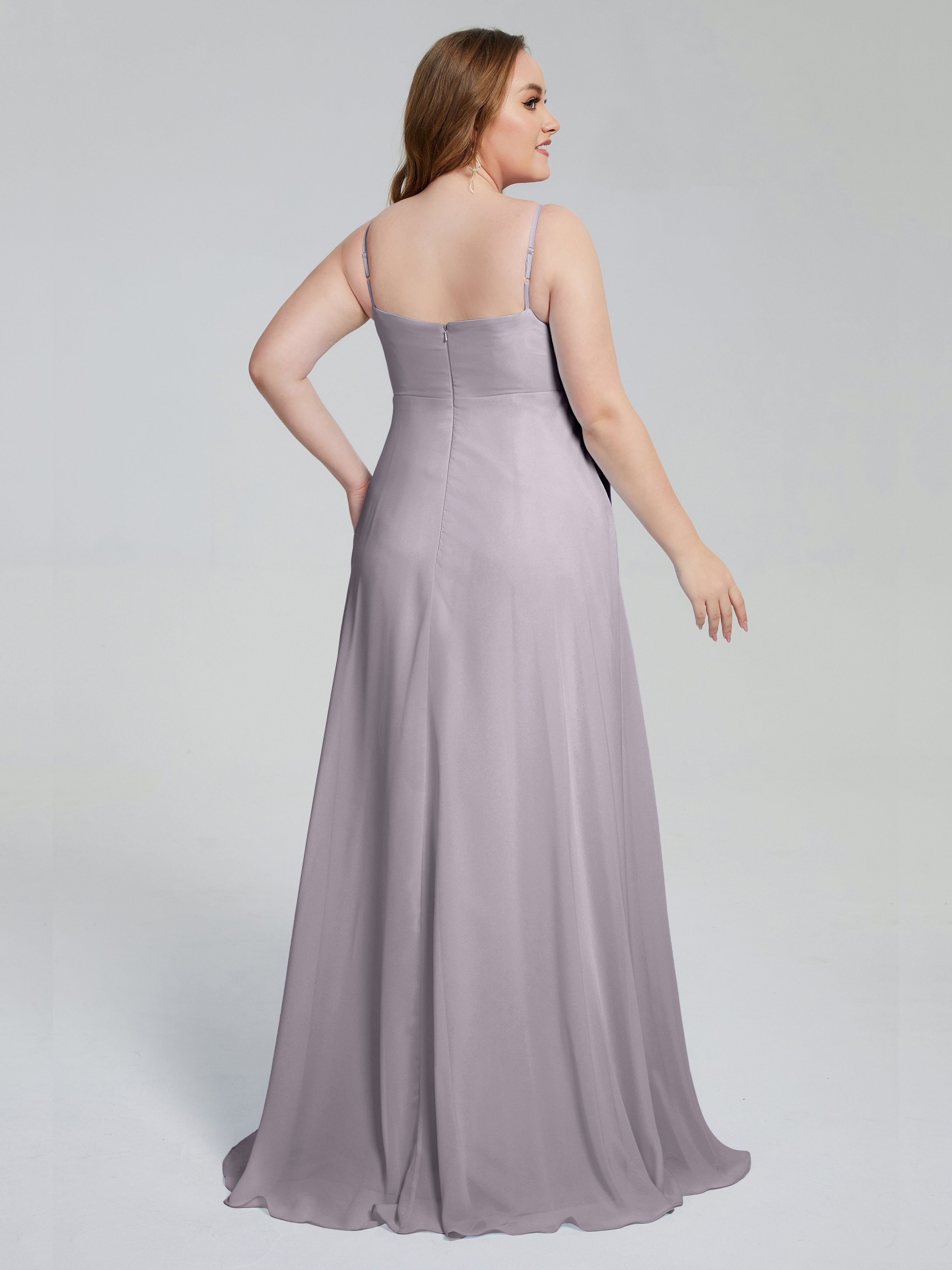 Mariah Sweep Train Sleeveless Plus Size Bridesmaid Dresses