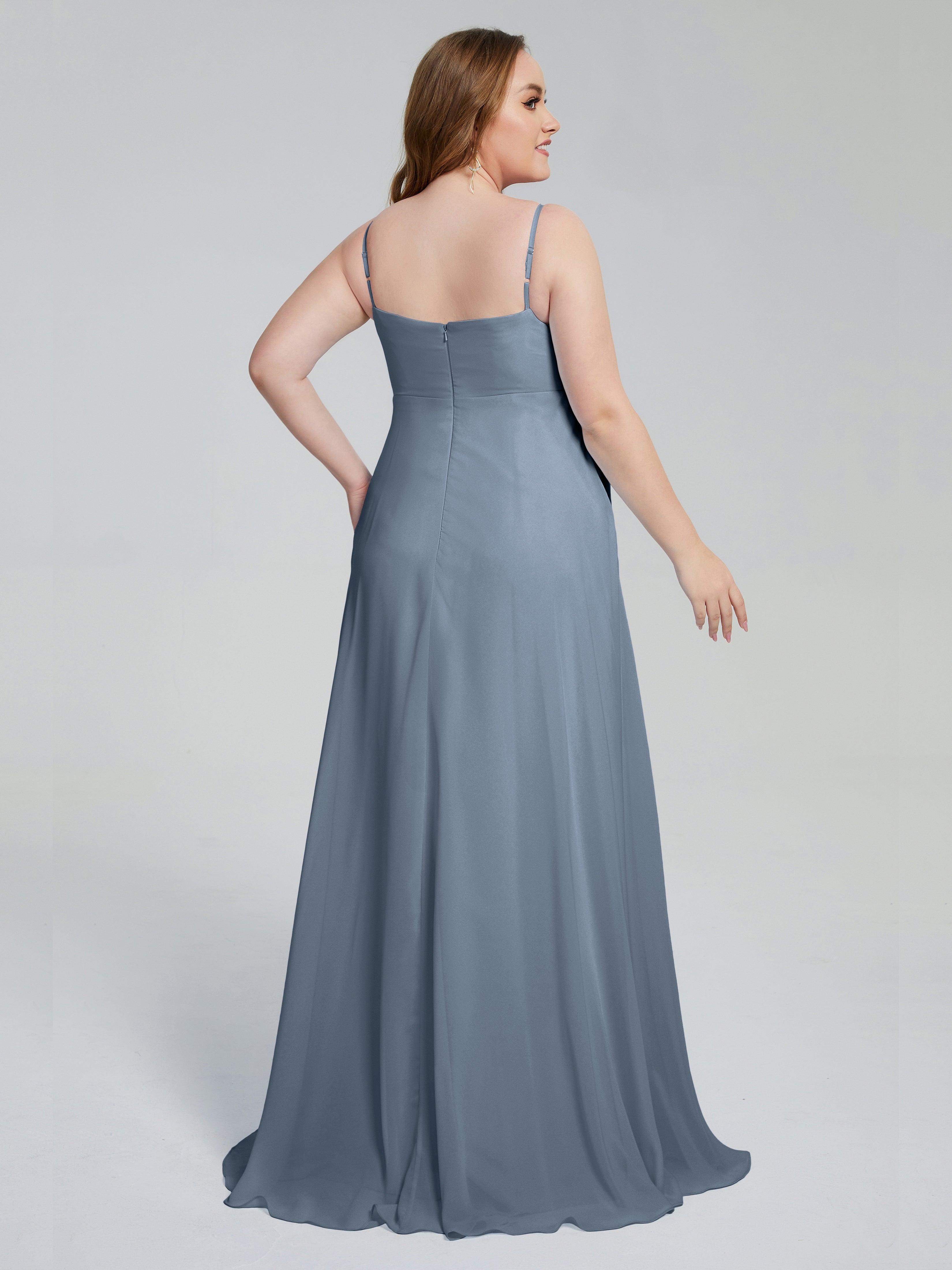 Mariah Sweep Train Sleeveless Plus Size Bridesmaid Dresses