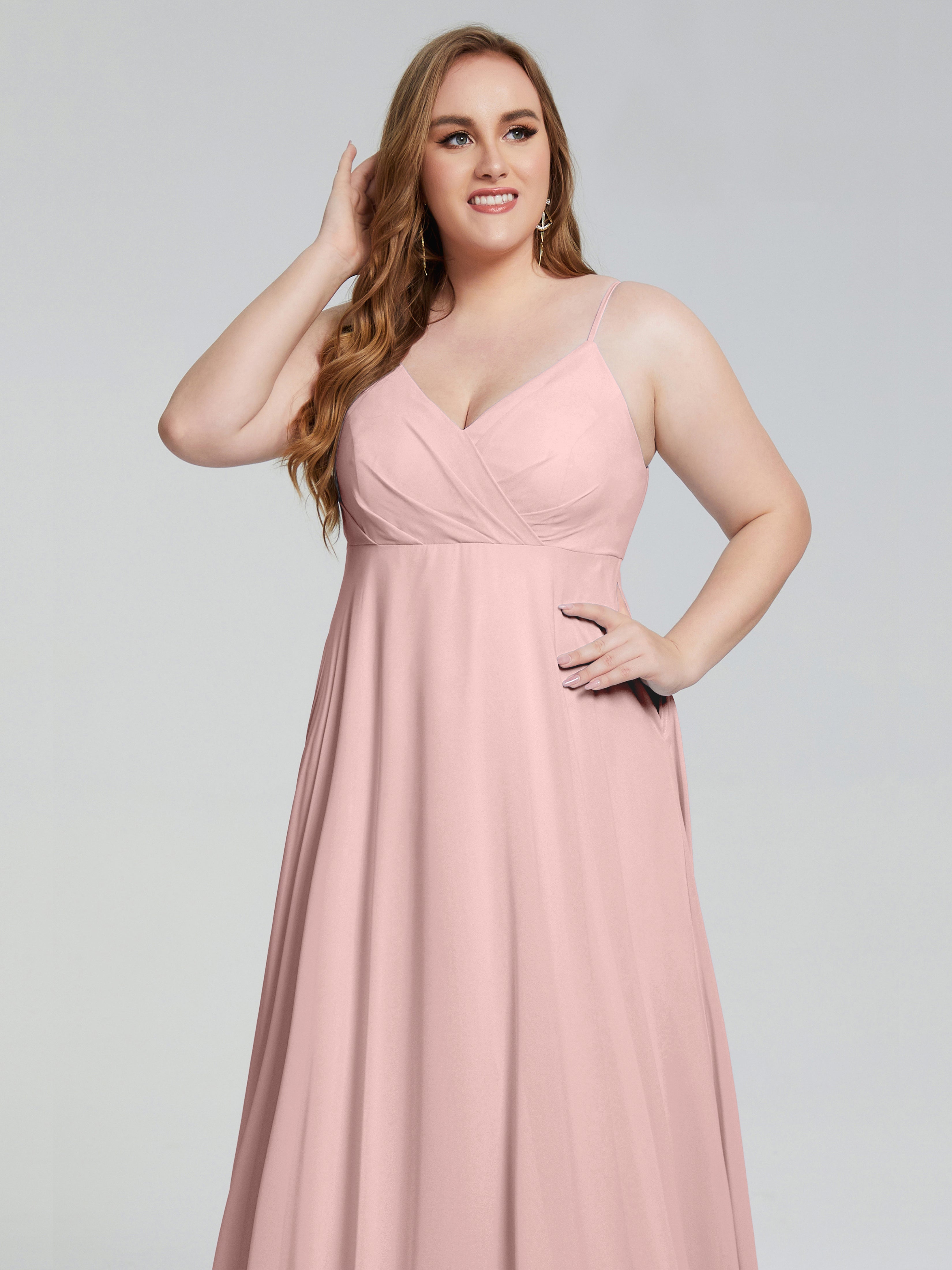 Mariah Sweep Train Sleeveless Plus Size Bridesmaid Dresses