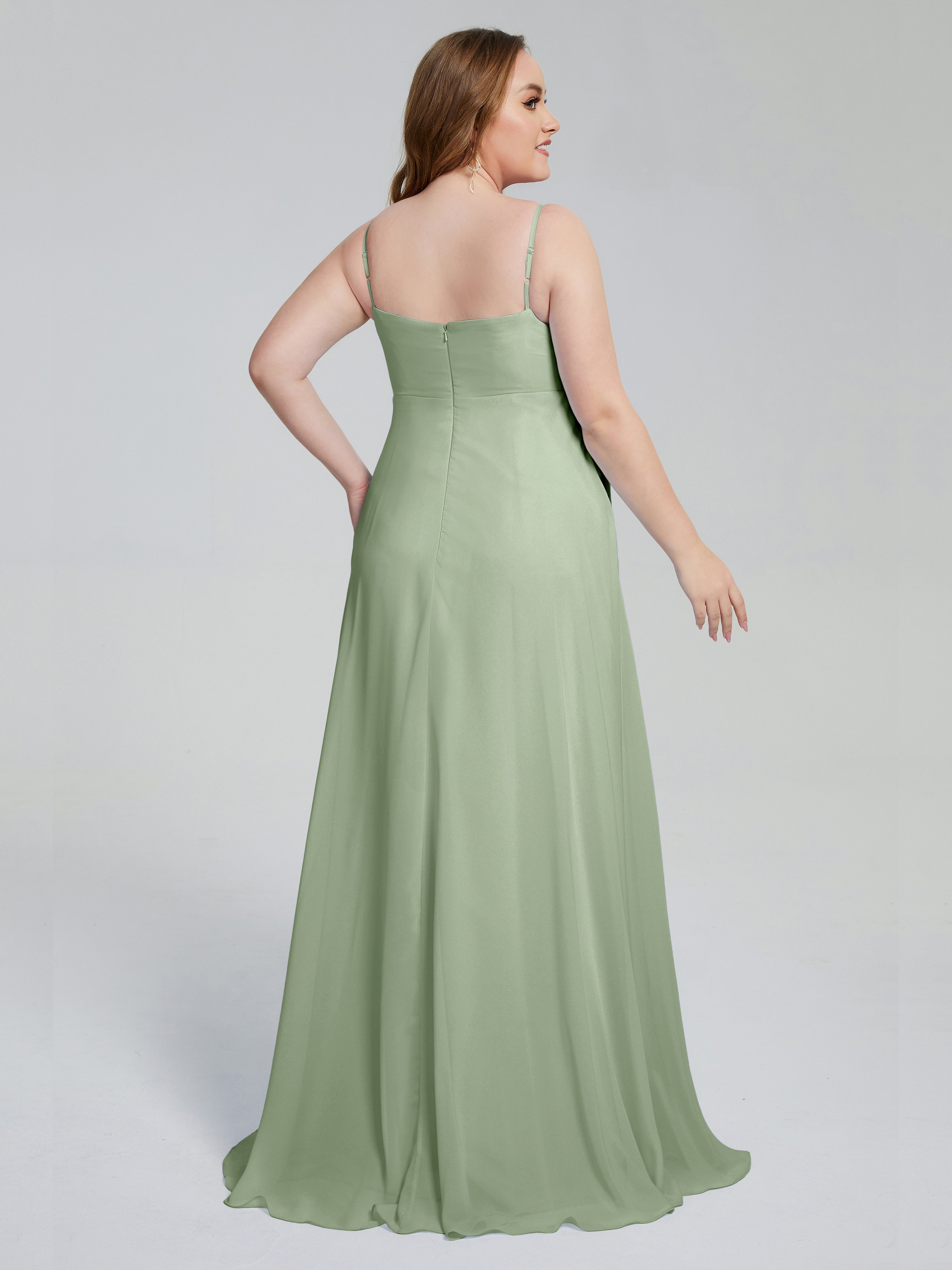 Mariah Sweep Train Sleeveless Plus Size Bridesmaid Dresses