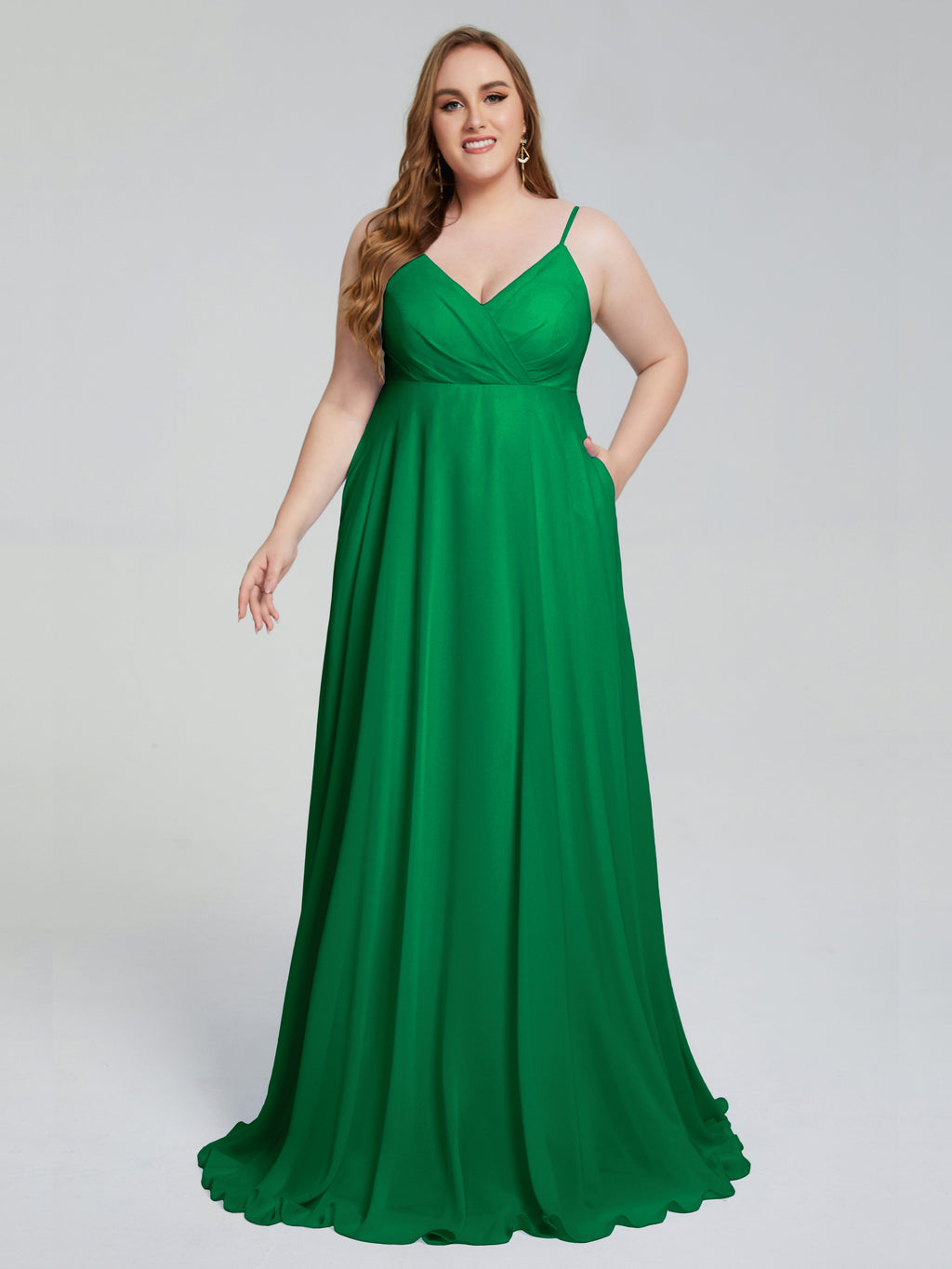 Mariah Sweep Train Sleeveless Plus Size Bridesmaid Dresses