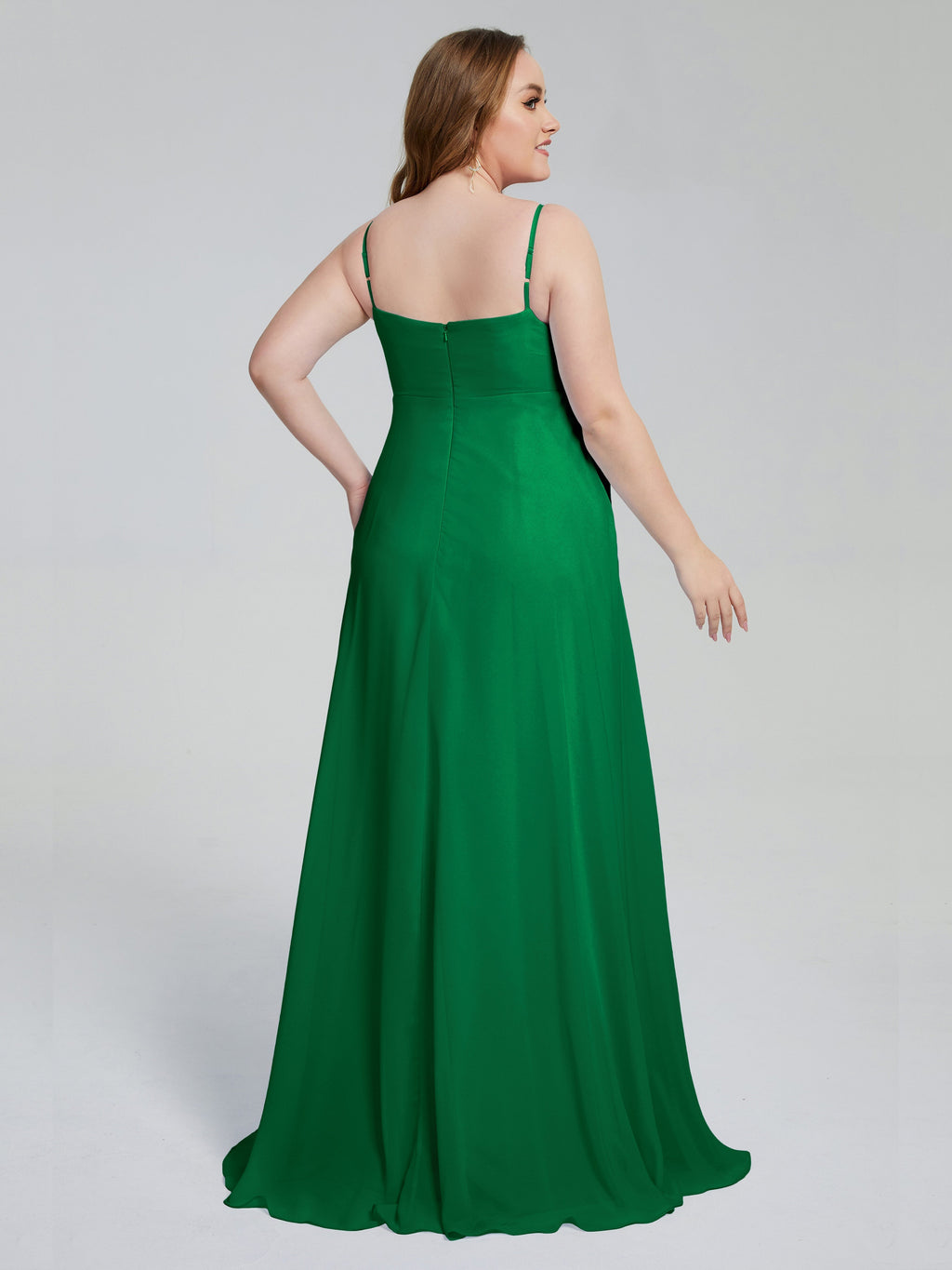 Mariah Sweep Train Sleeveless Plus Size Bridesmaid Dresses