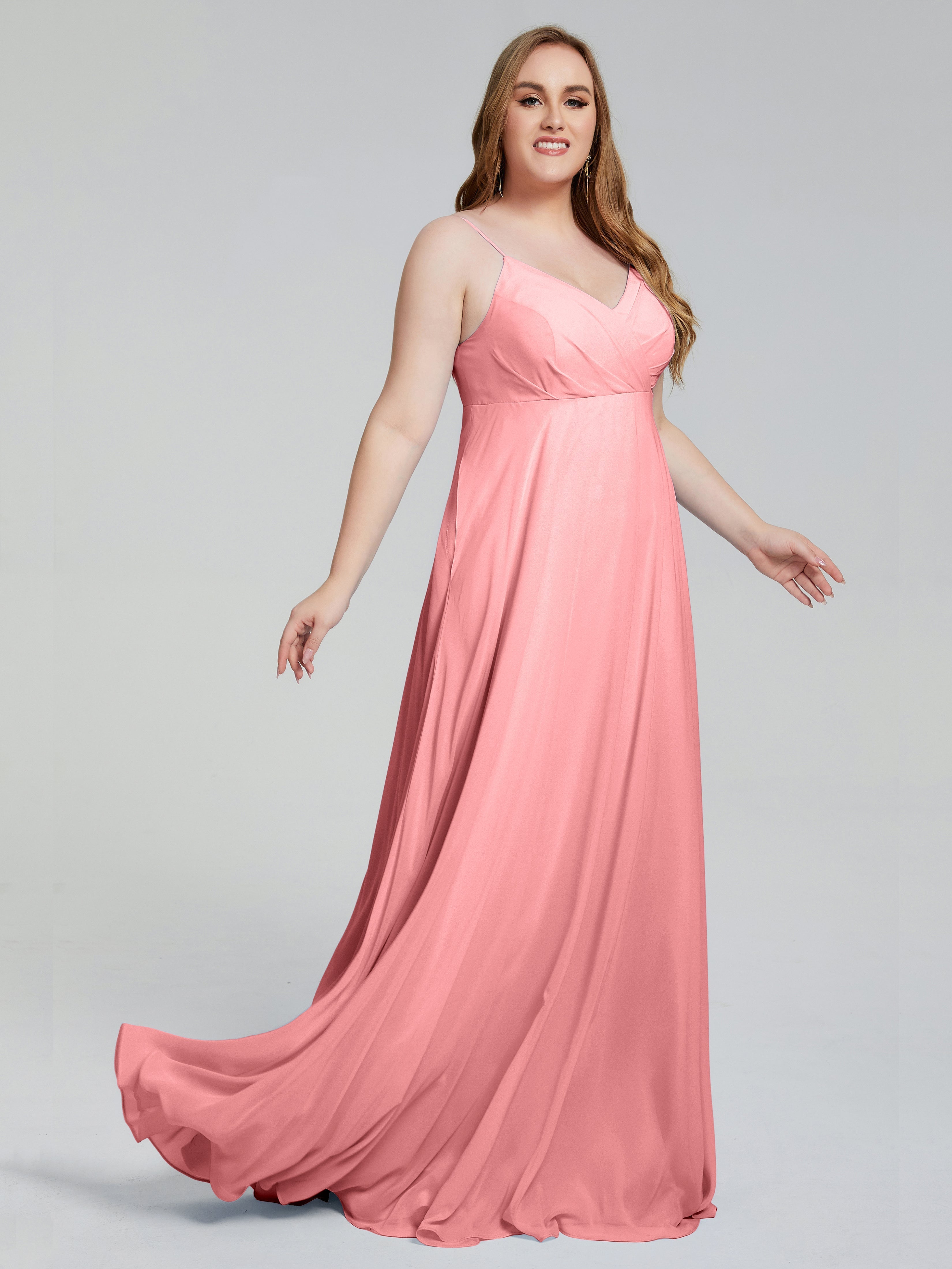 Mariah Sweep Train Sleeveless Plus Size Bridesmaid Dresses