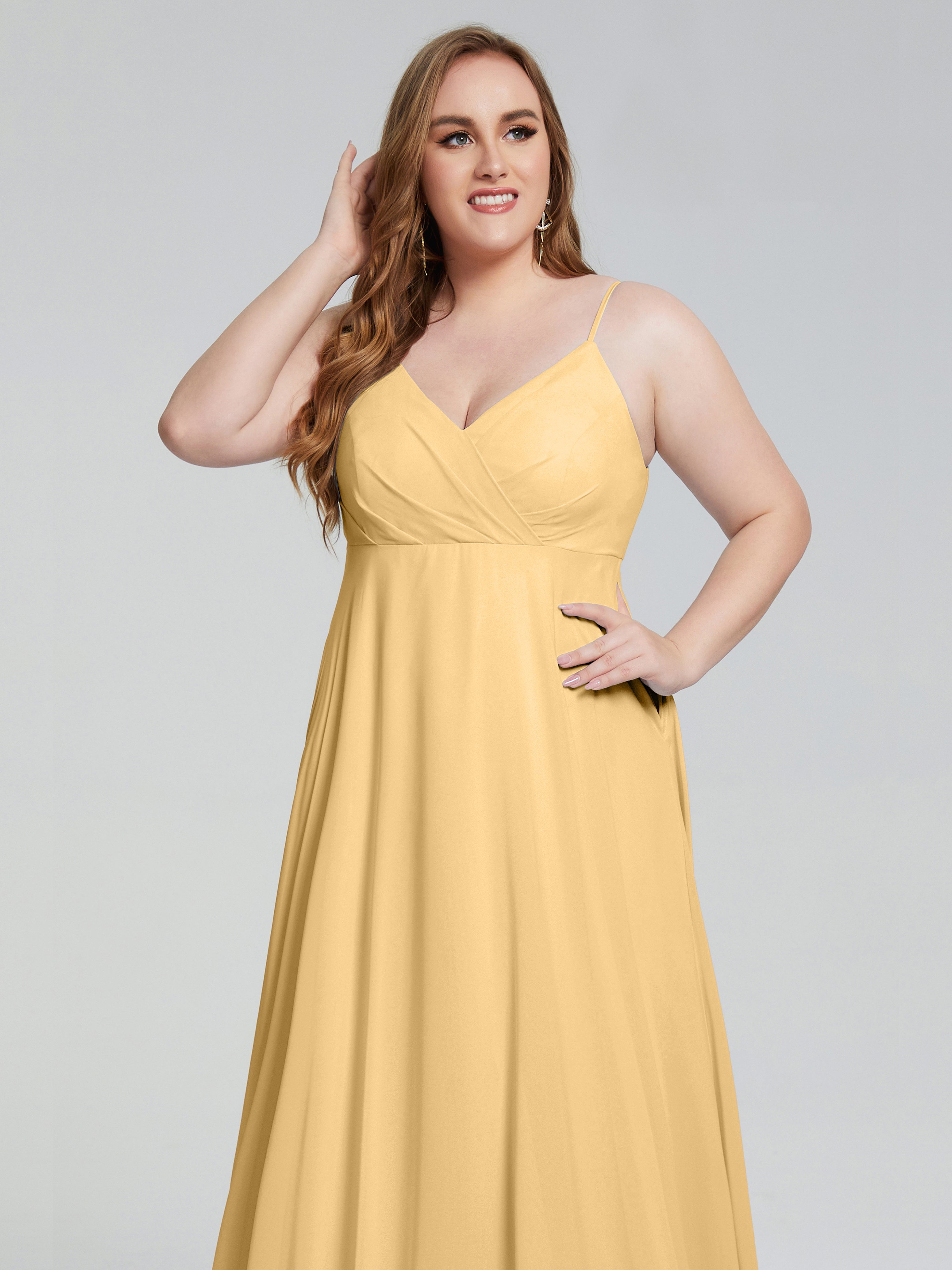 Mariah Sweep Train Sleeveless Plus Size Bridesmaid Dresses