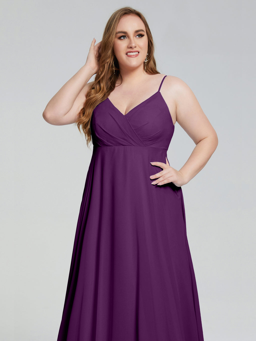 Mariah Sweep Train Sleeveless Plus Size Bridesmaid Dresses