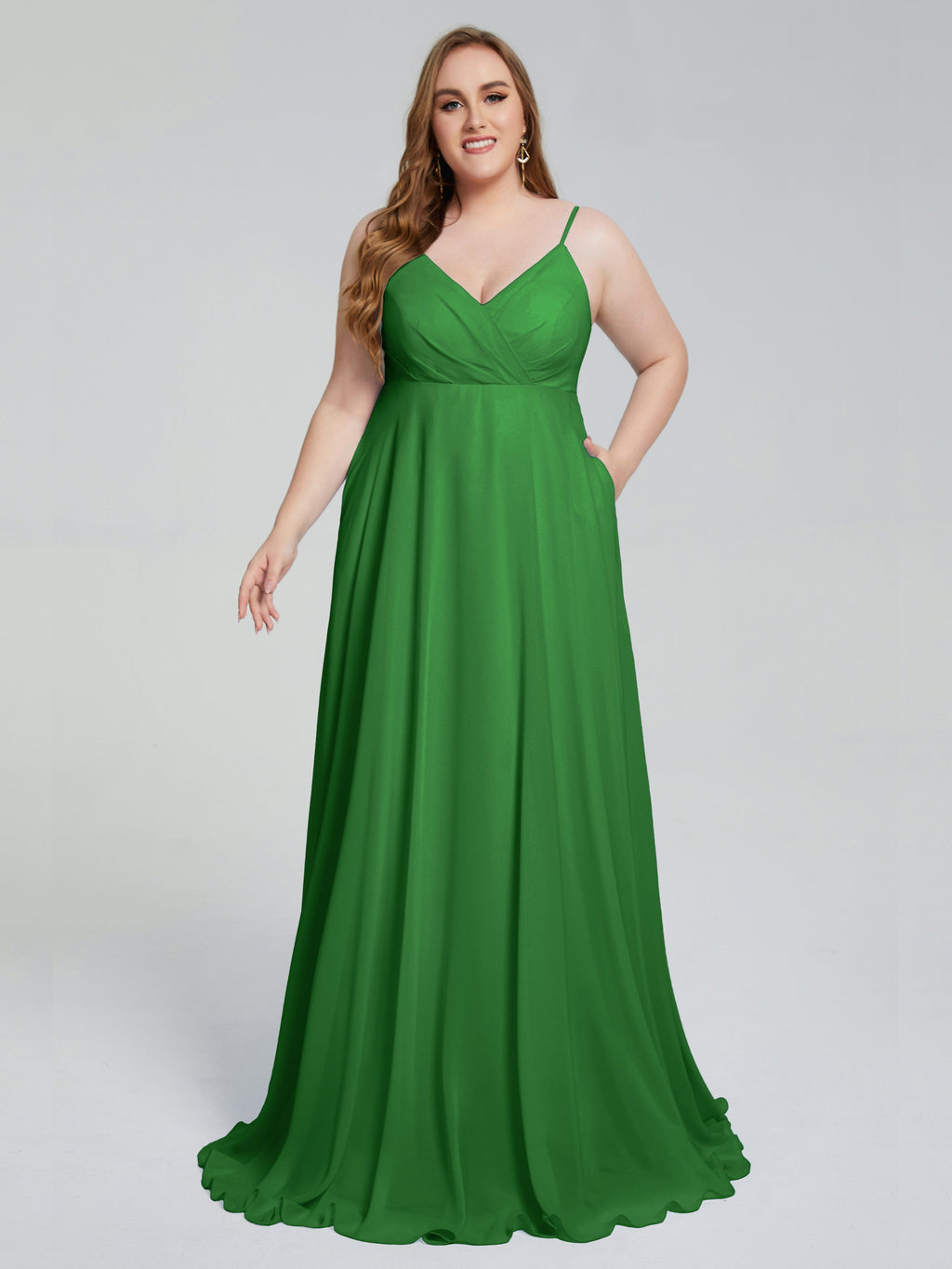 Mariah Sweep Train Sleeveless Plus Size Bridesmaid Dresses