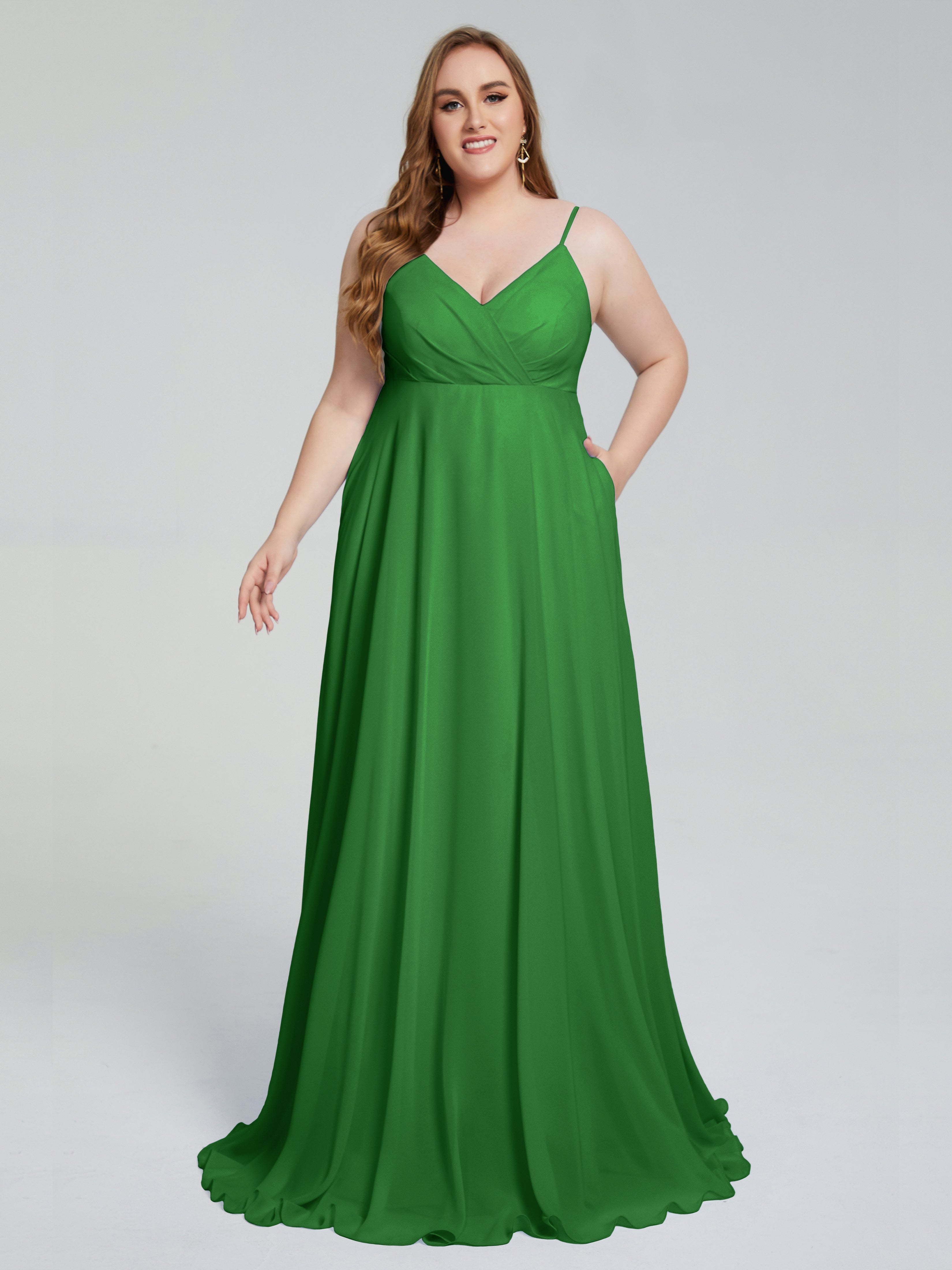 Mariah Sweep Train Sleeveless Plus Size Bridesmaid Dresses