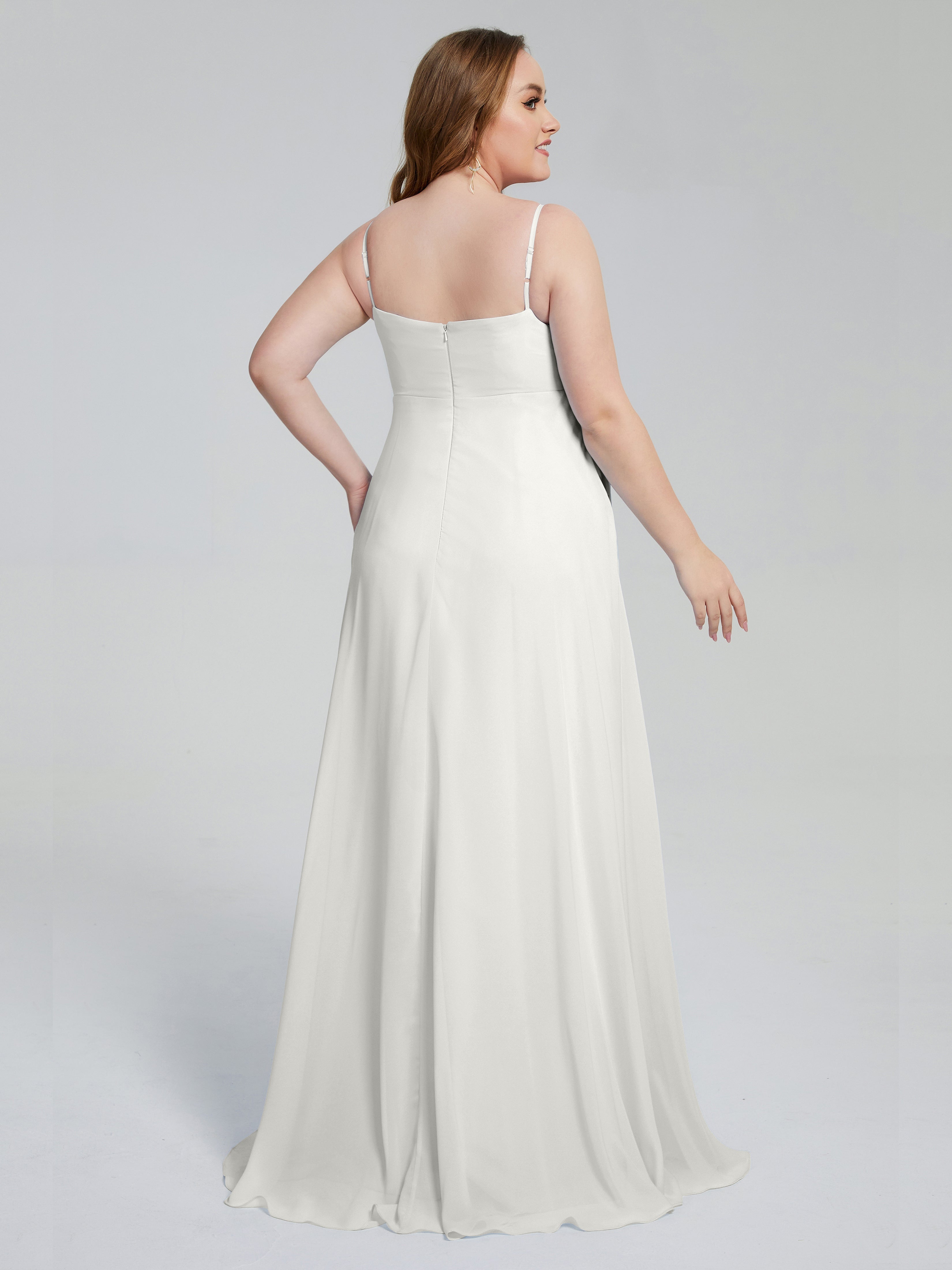 Mariah Sweep Train Sleeveless Plus Size Bridesmaid Dresses
