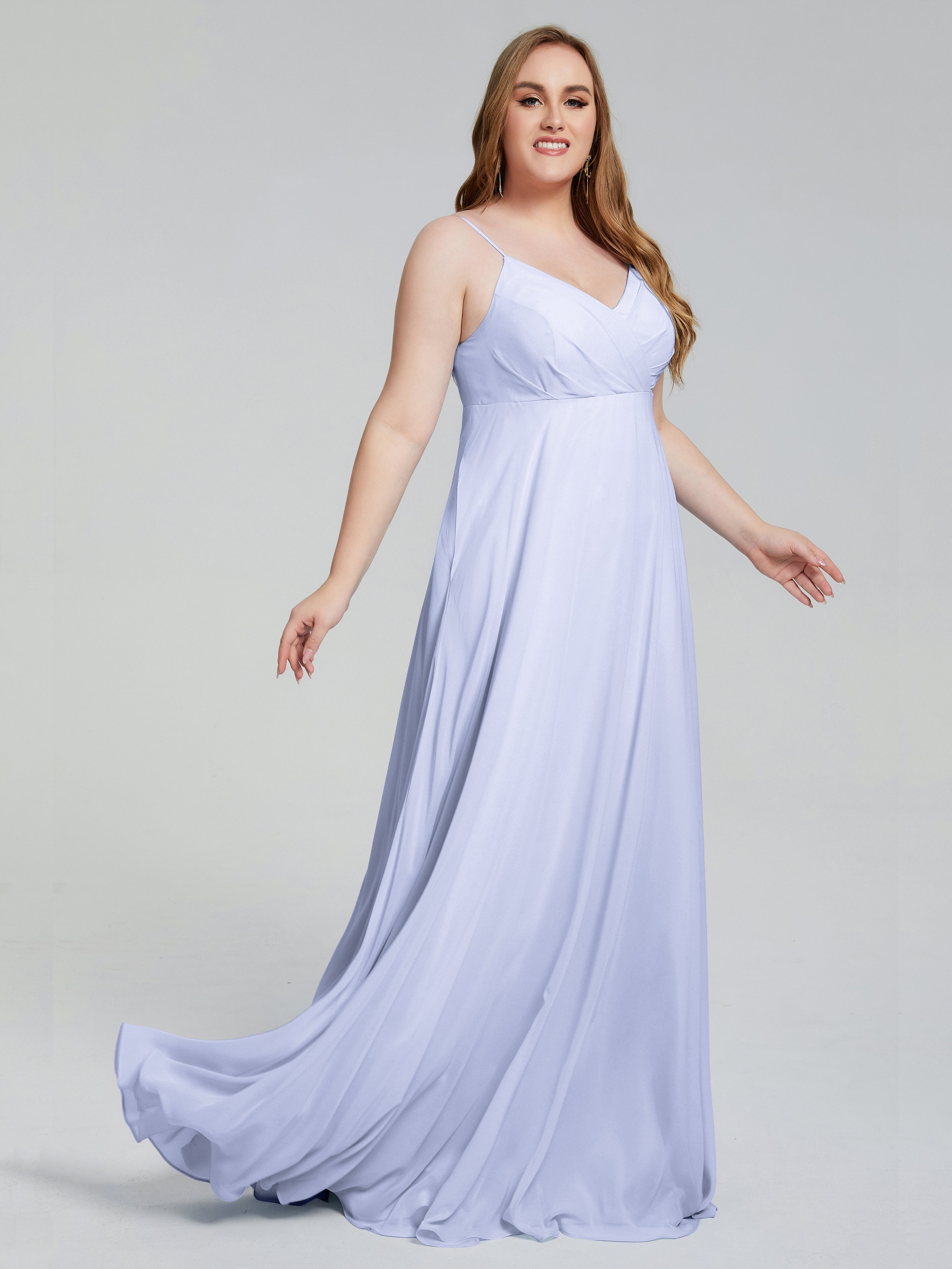 Mariah Sweep Train Sleeveless Plus Size Bridesmaid Dresses