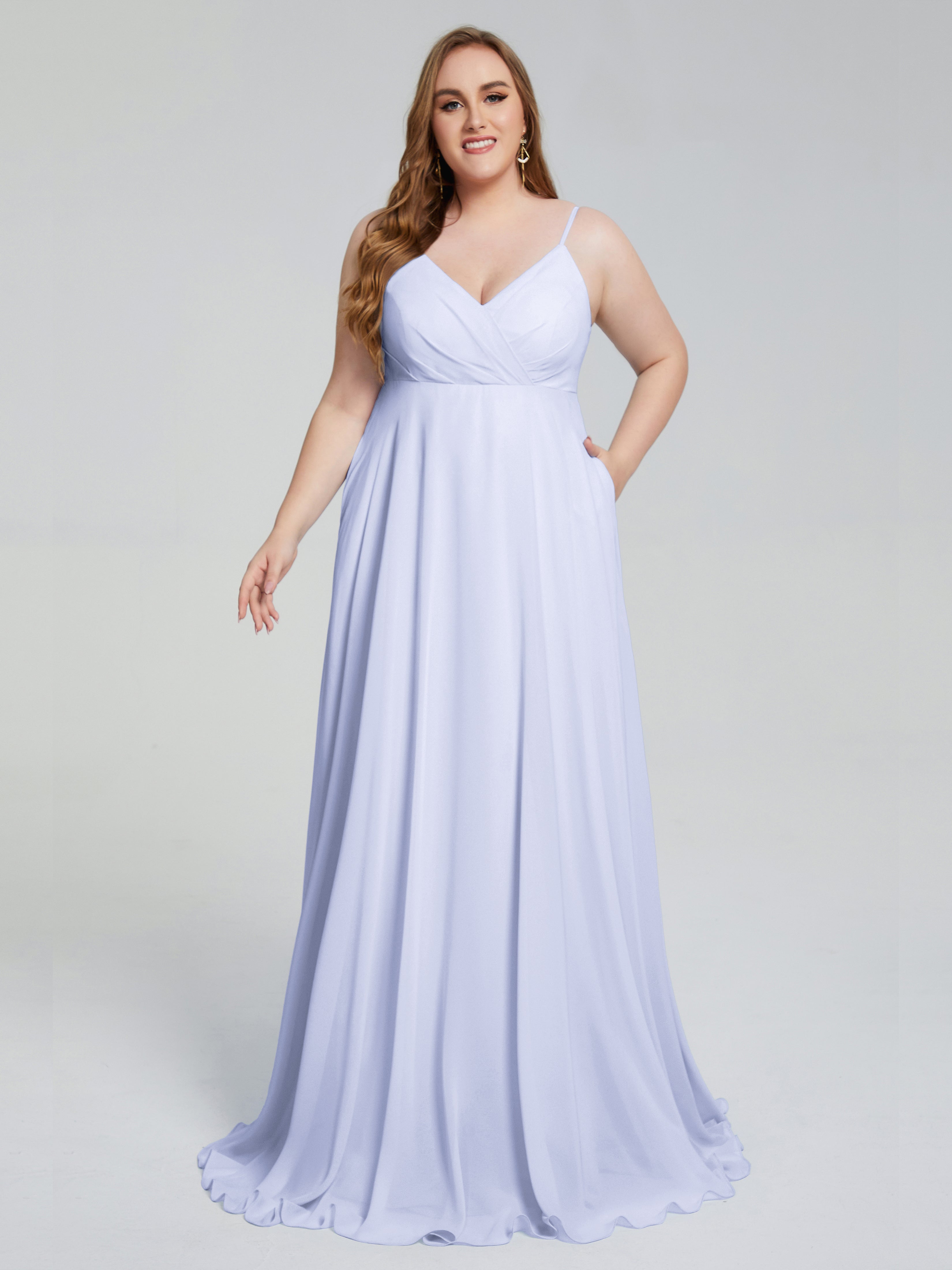 Mariah Sweep Train Sleeveless Plus Size Bridesmaid Dresses