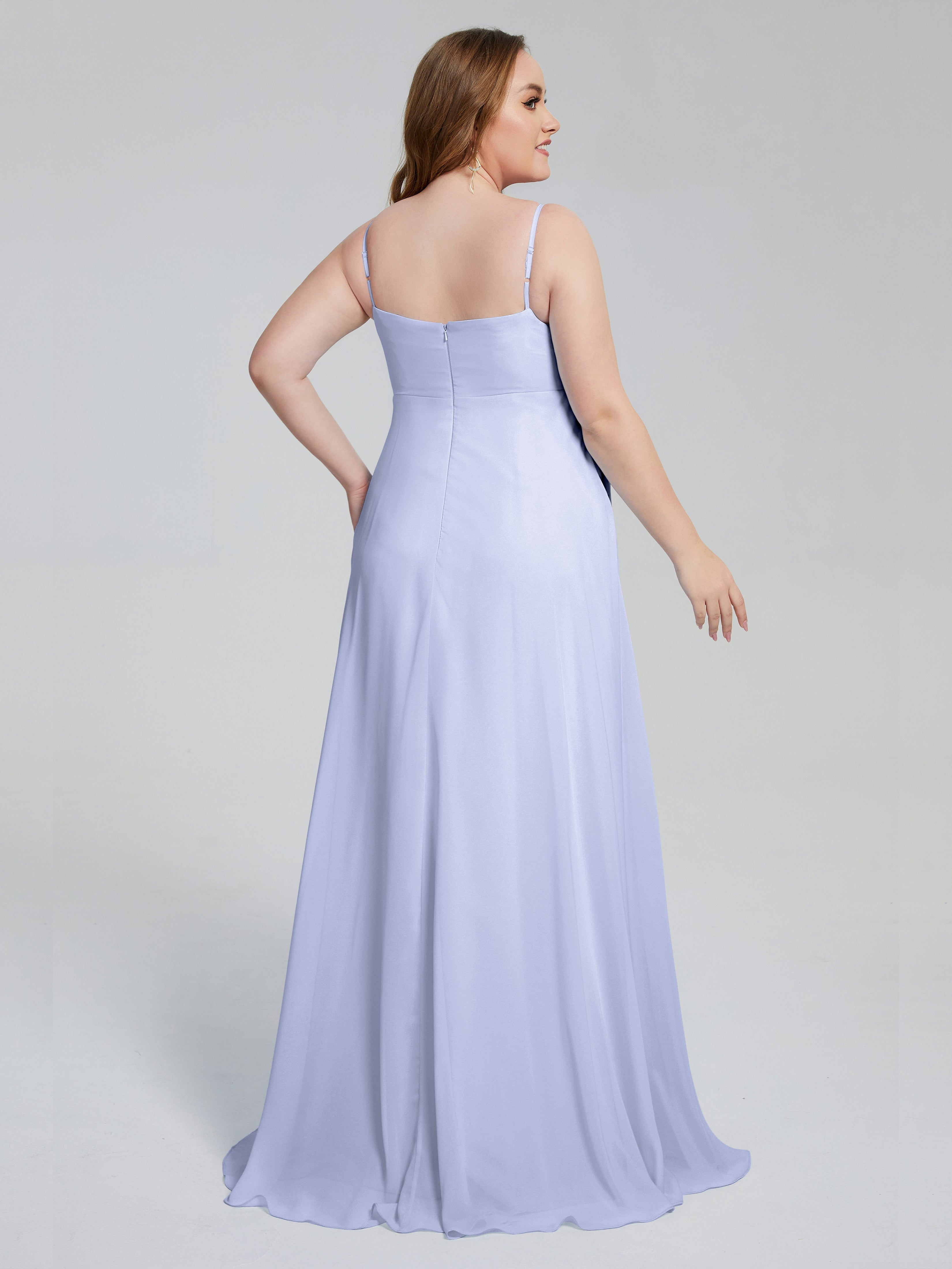 Mariah Sweep Train Sleeveless Plus Size Bridesmaid Dresses