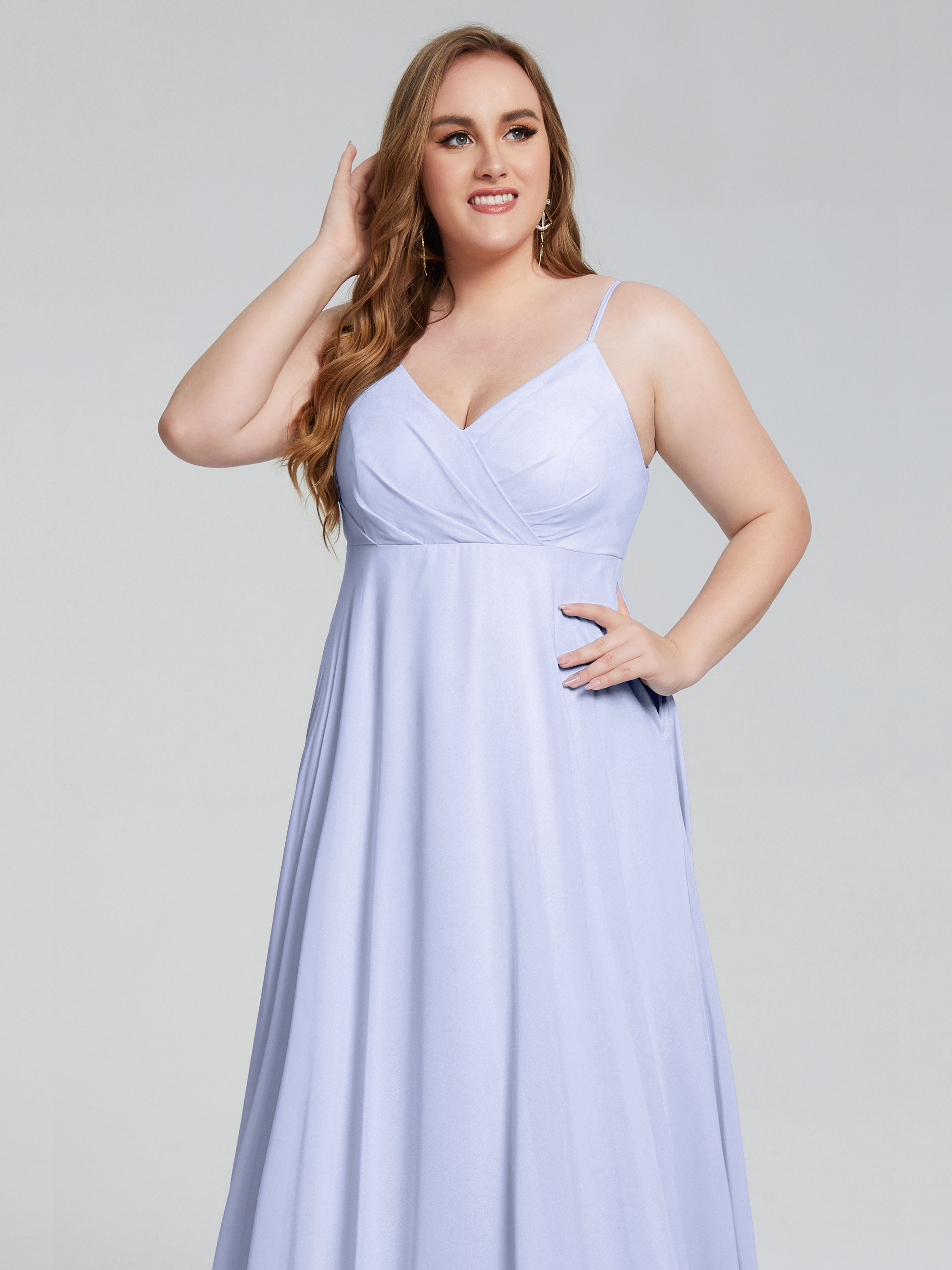 Mariah Sweep Train Sleeveless Plus Size Bridesmaid Dresses