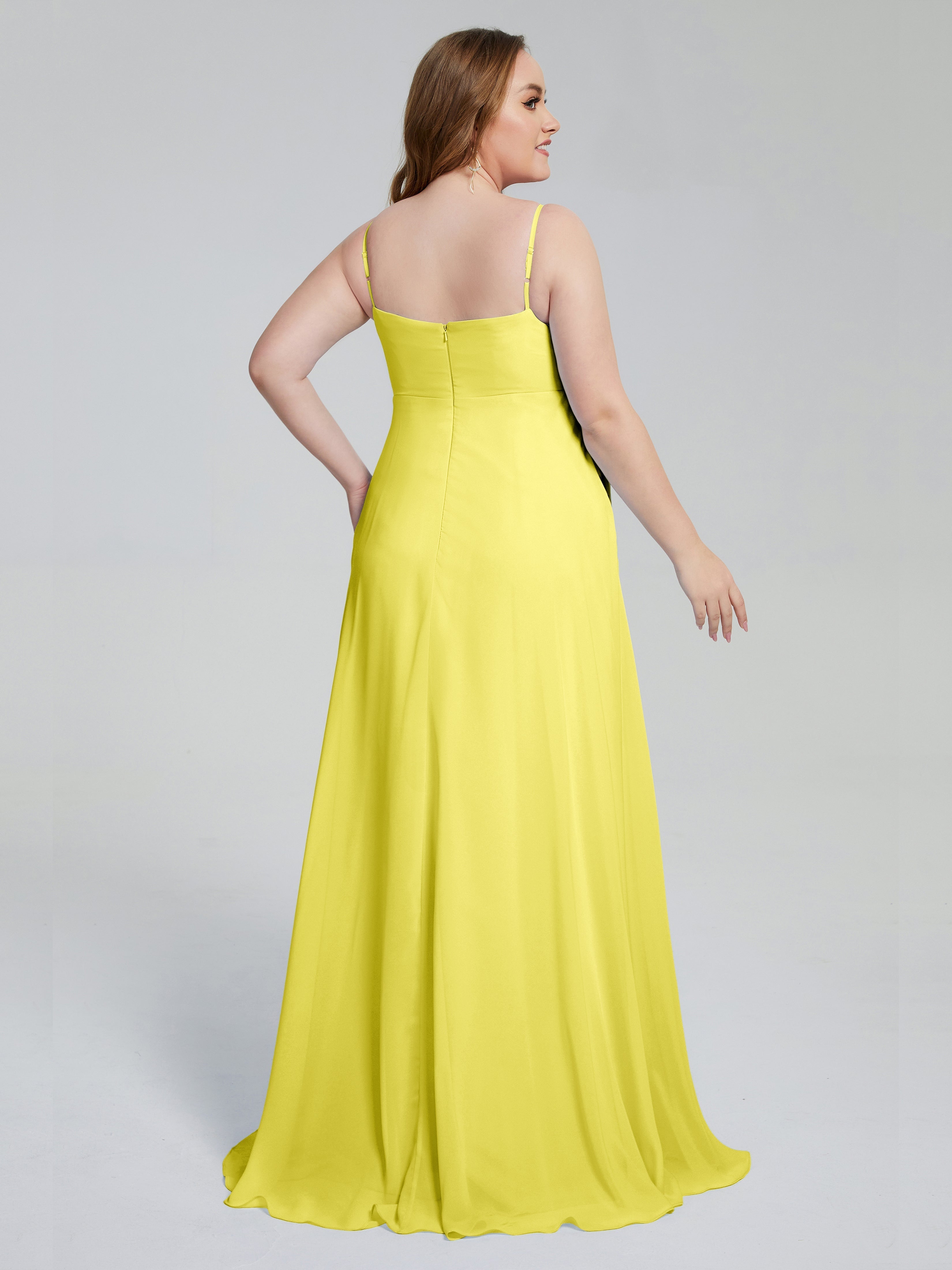 Mariah Sweep Train Sleeveless Plus Size Bridesmaid Dresses