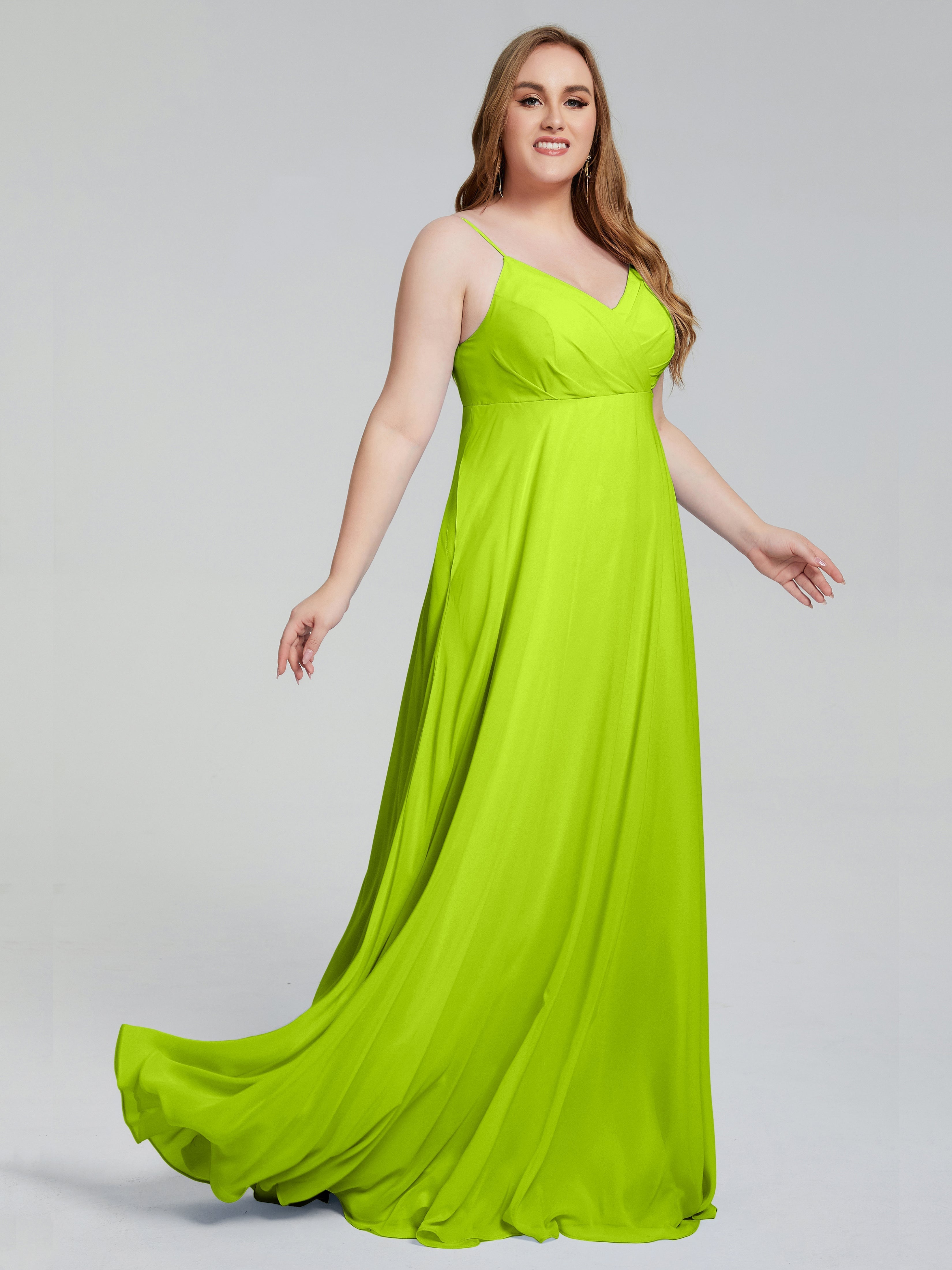 Mariah Sweep Train Sleeveless Plus Size Bridesmaid Dresses