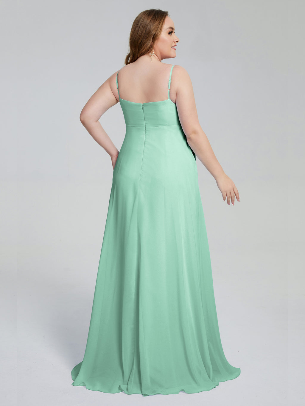 Mariah Sweep Train Sleeveless Plus Size Bridesmaid Dresses