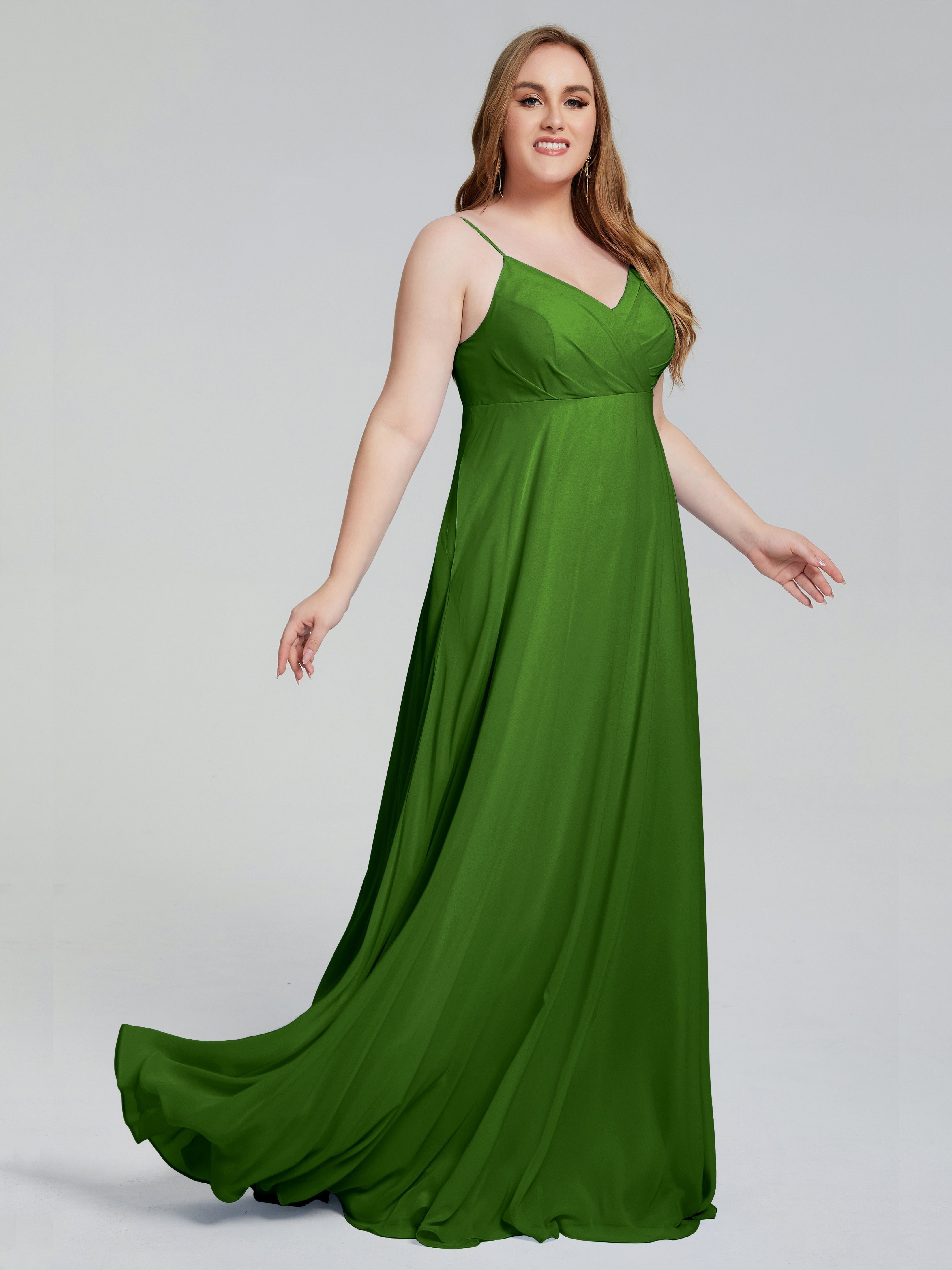 Mariah Sweep Train Sleeveless Plus Size Bridesmaid Dresses