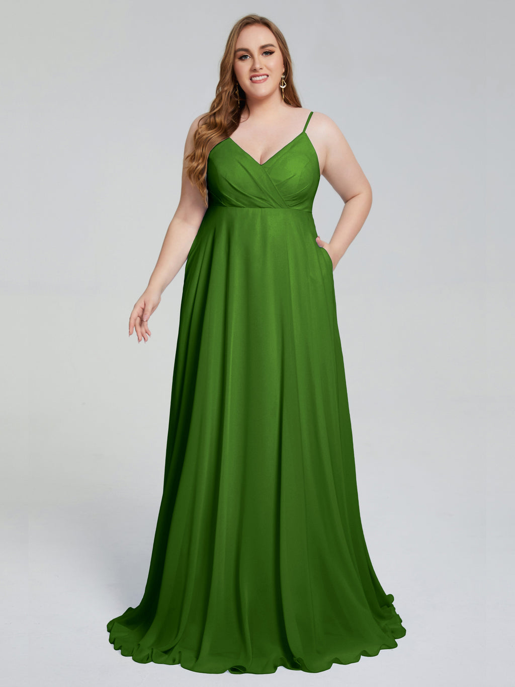 Mariah Sweep Train Sleeveless Plus Size Bridesmaid Dresses