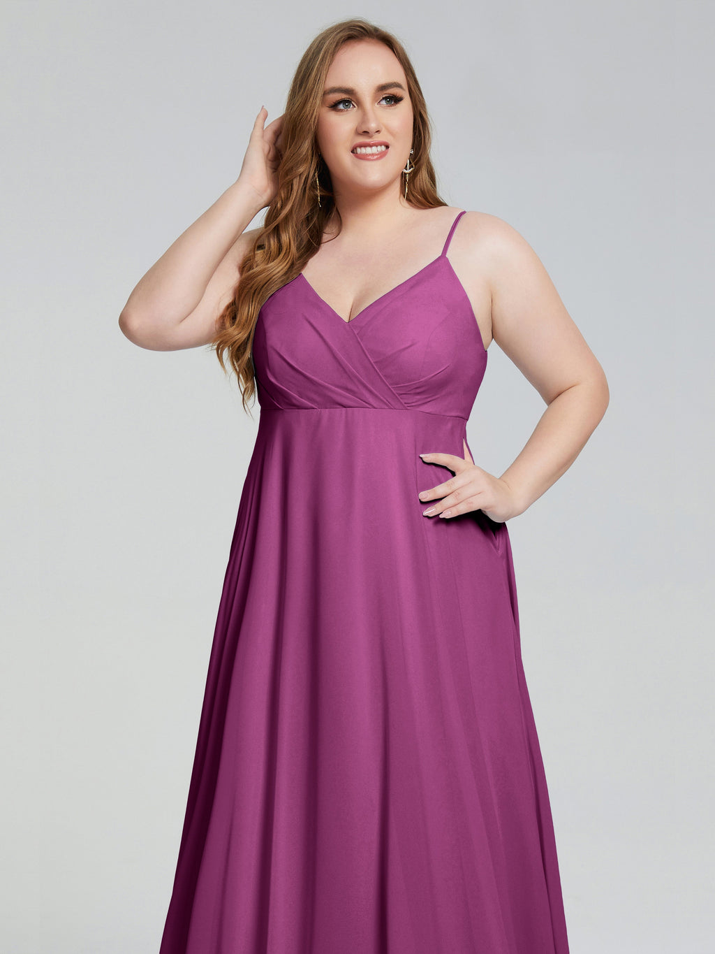 Mariah Sweep Train Sleeveless Plus Size Bridesmaid Dresses