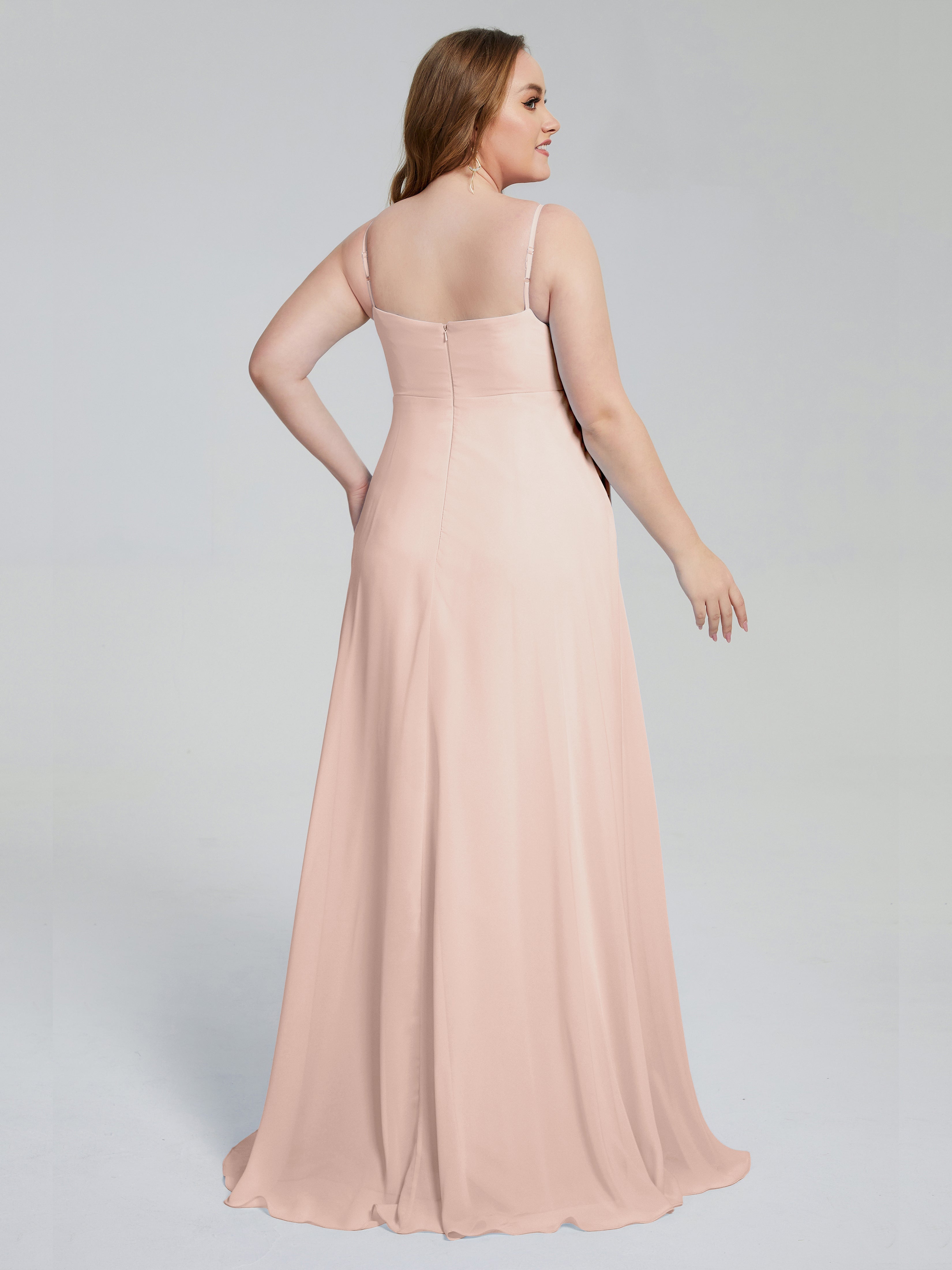 Mariah Sweep Train Sleeveless Plus Size Bridesmaid Dresses