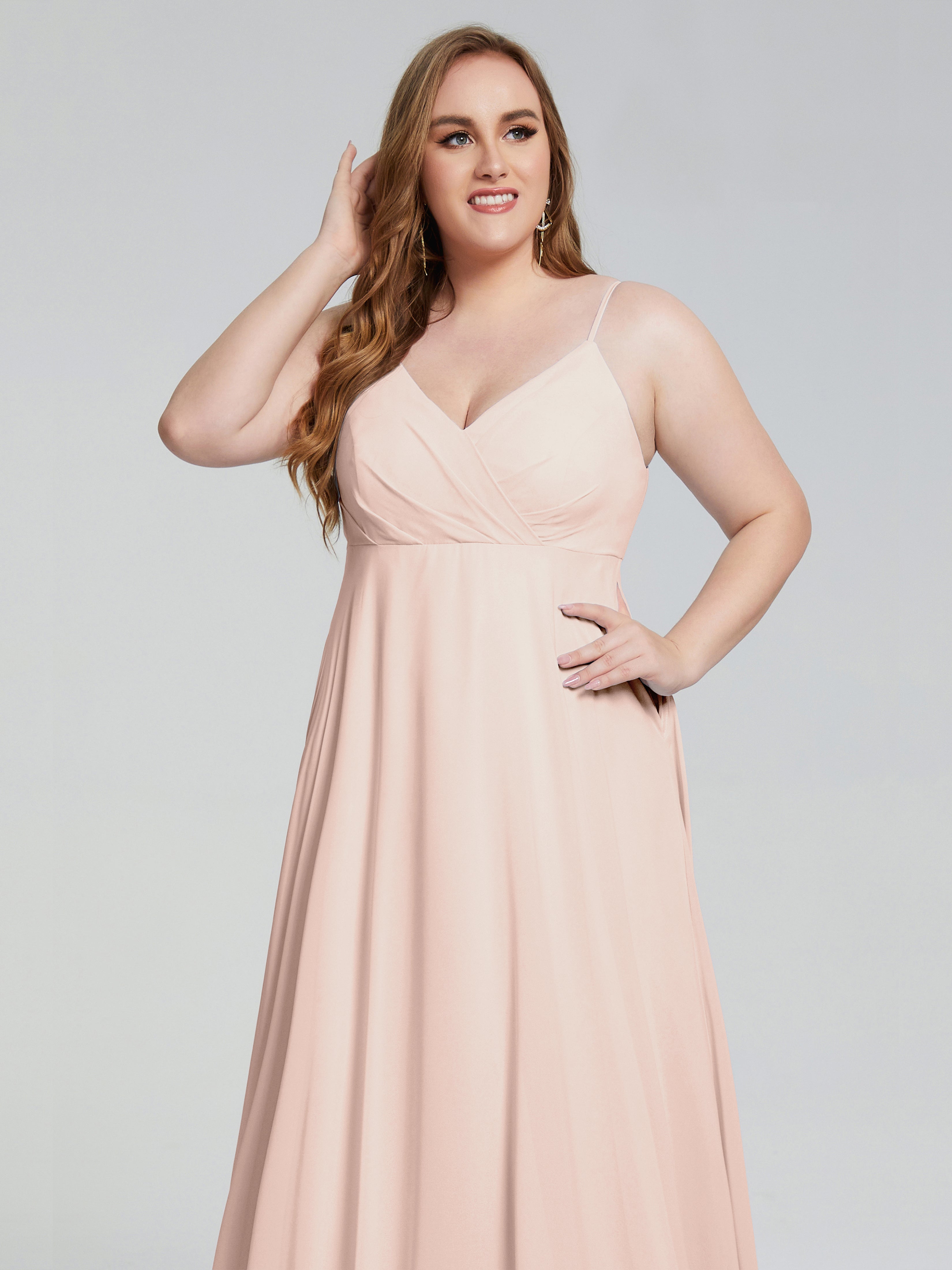 Mariah Sweep Train Sleeveless Plus Size Bridesmaid Dresses