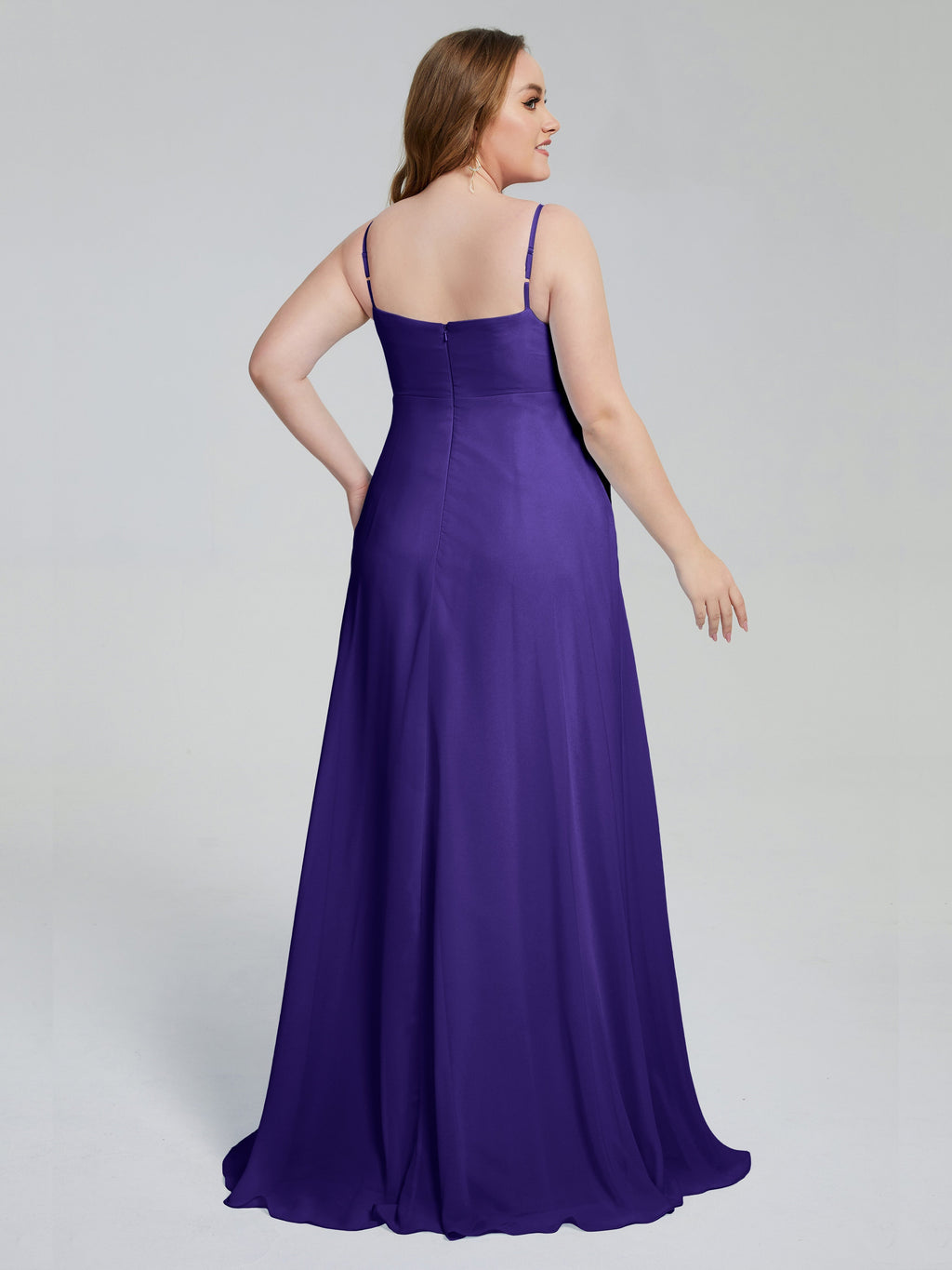 Mariah Sweep Train Sleeveless Plus Size Bridesmaid Dresses