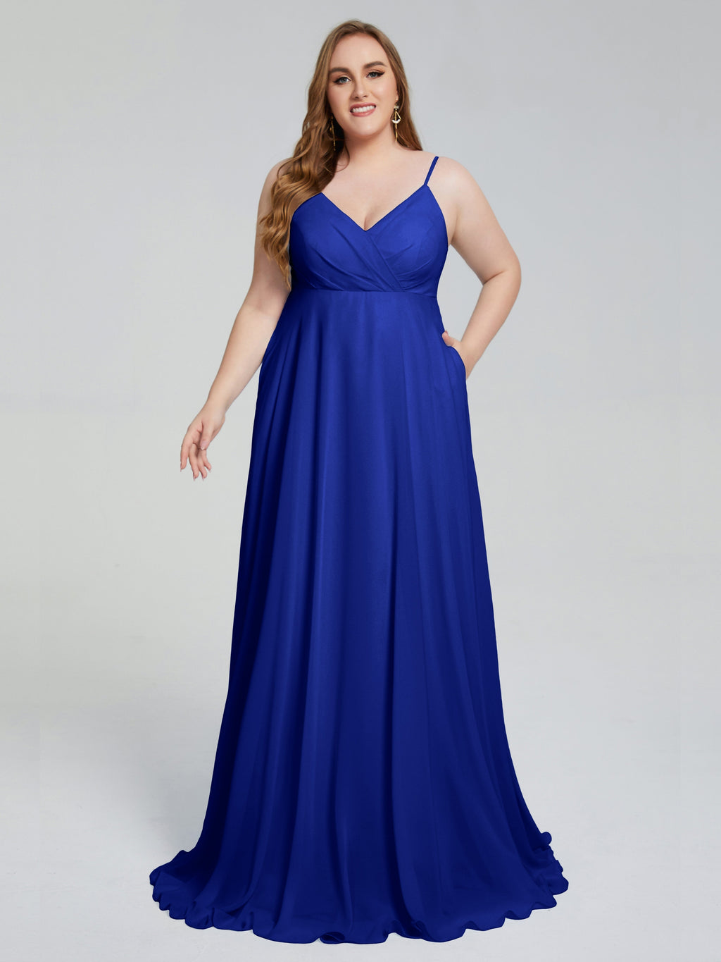 Mariah Sweep Train Sleeveless Plus Size Bridesmaid Dresses